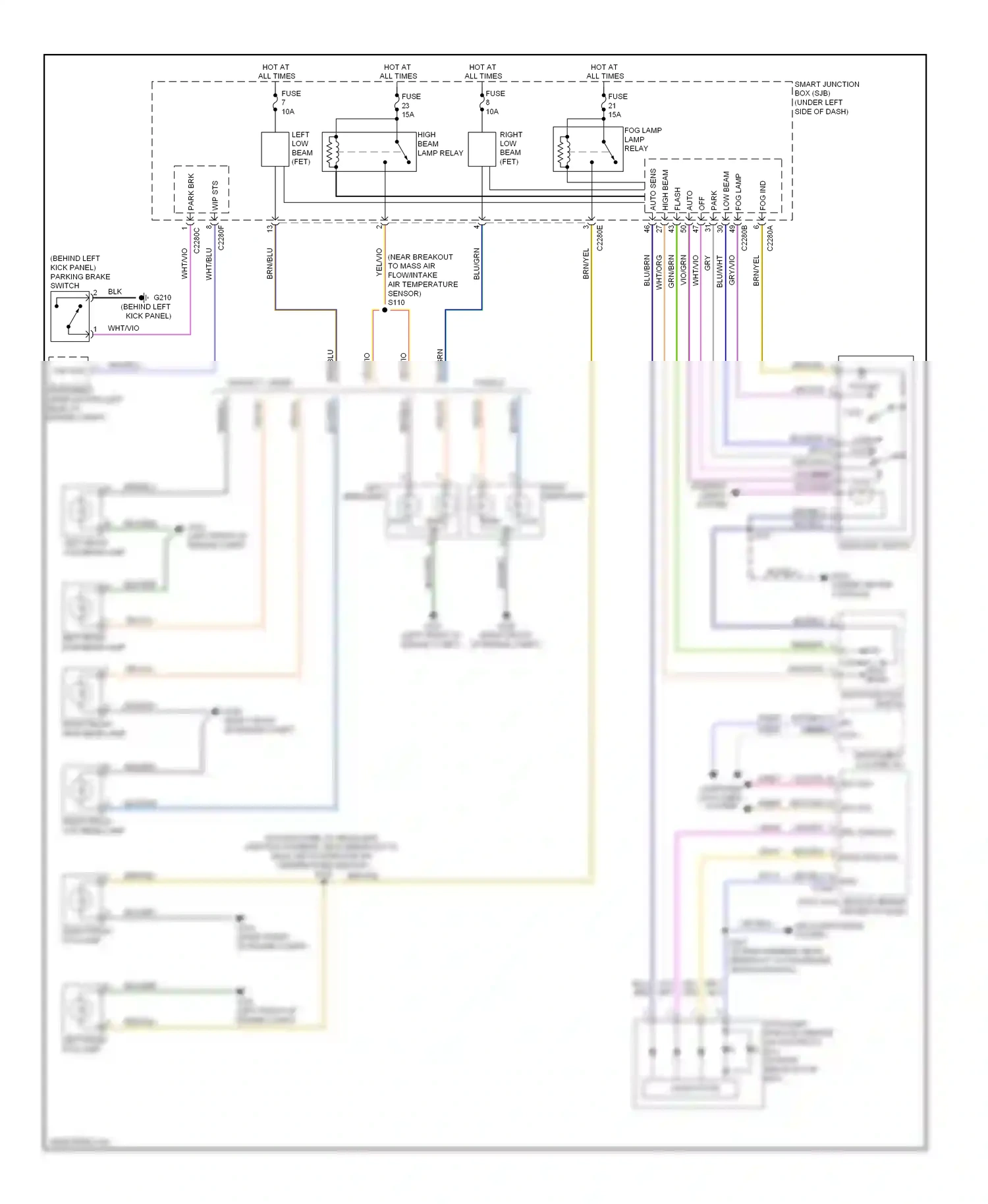 Ford Taurus V (2007-2009) right front high beam lamp wiring diagram  (1 of 1)