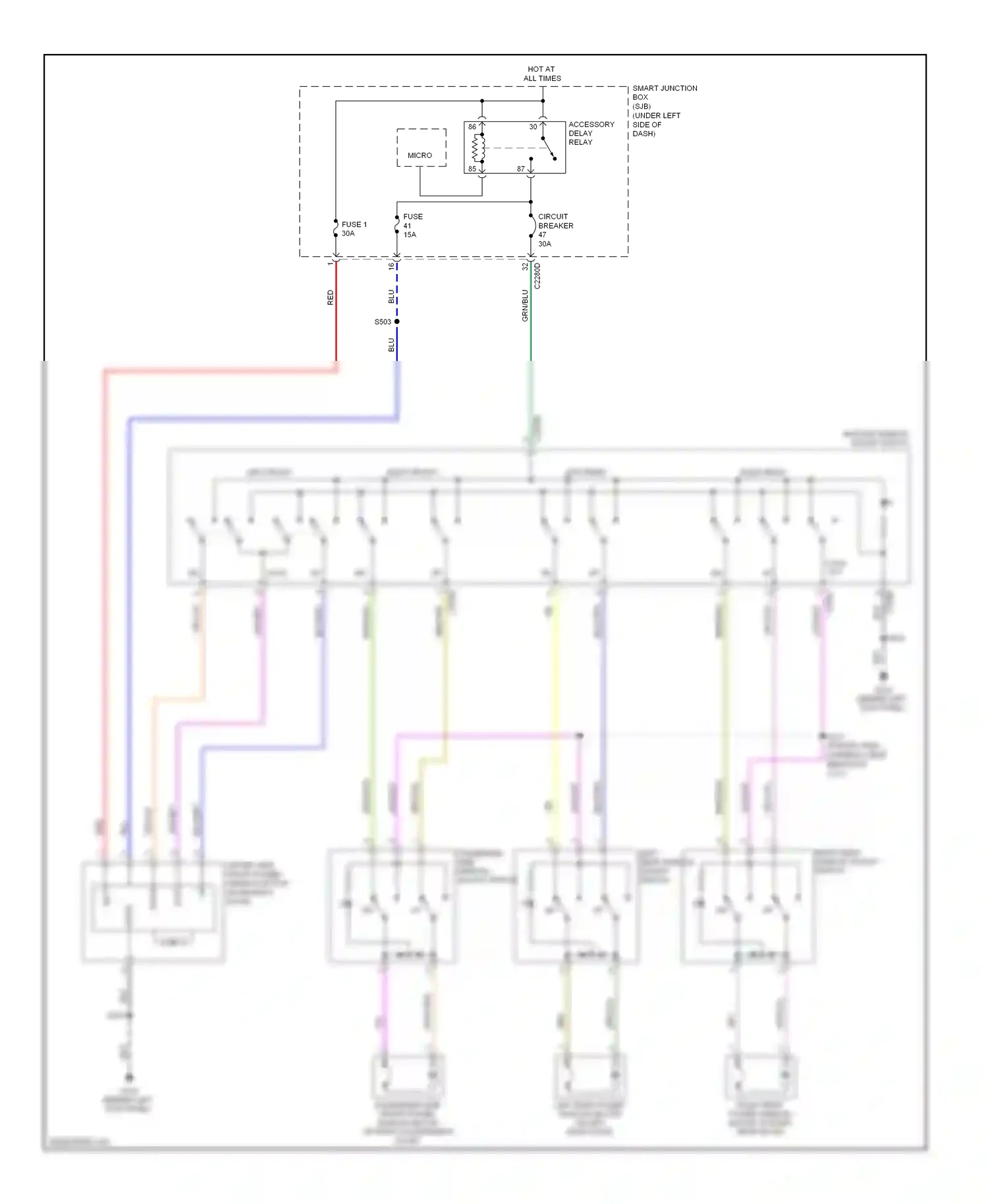 Ford Taurus V (2007-2009) right front wiring diagram  (1 of 1)
