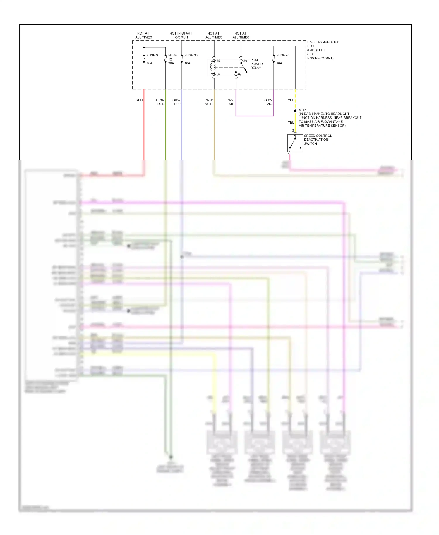 Ford Taurus V (2007-2009) speed control deactivation switch wiring diagram  (1 of 3)