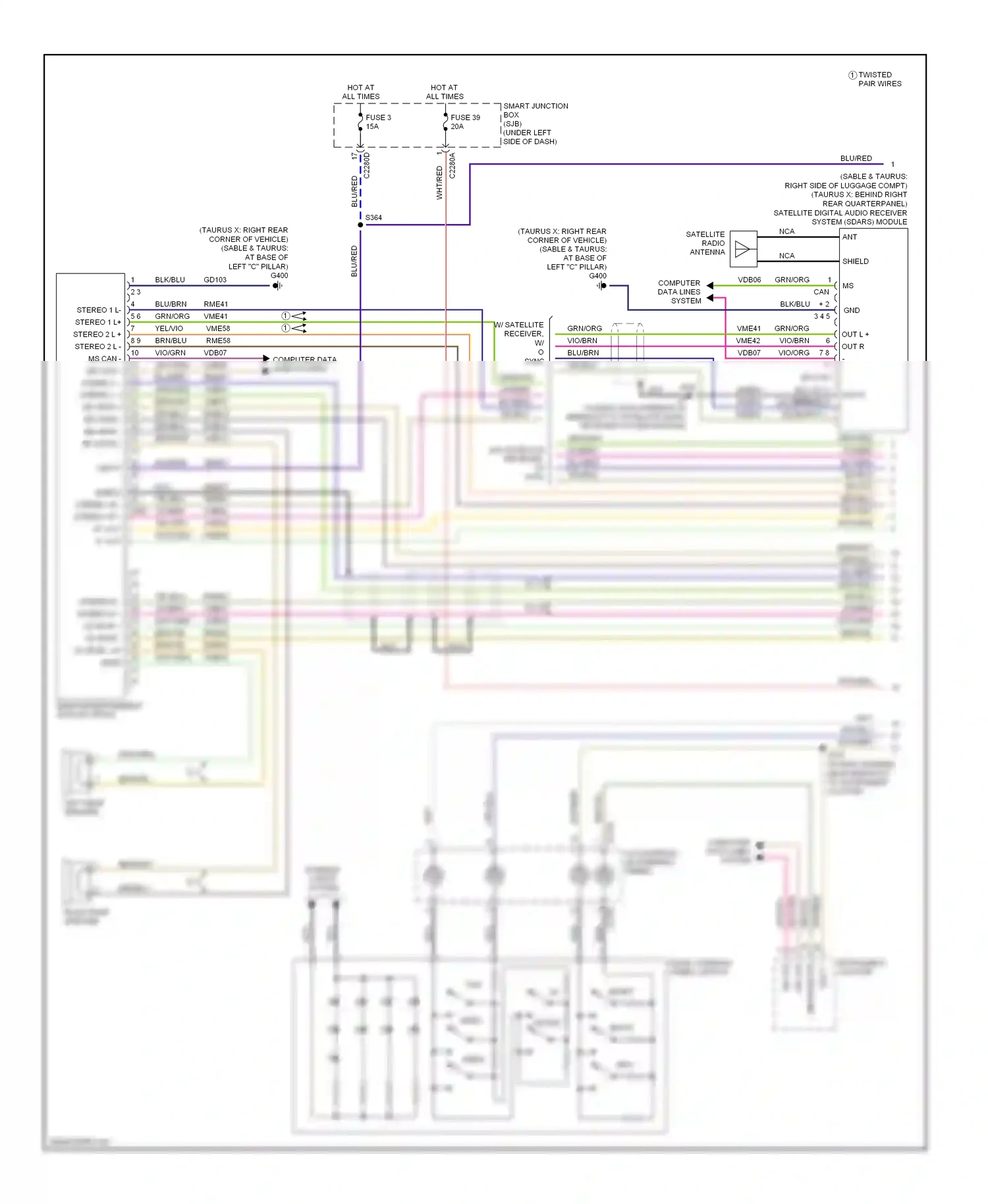 Ford Taurus V (2007-2009) vbatt wiring diagram  (3 of 4)