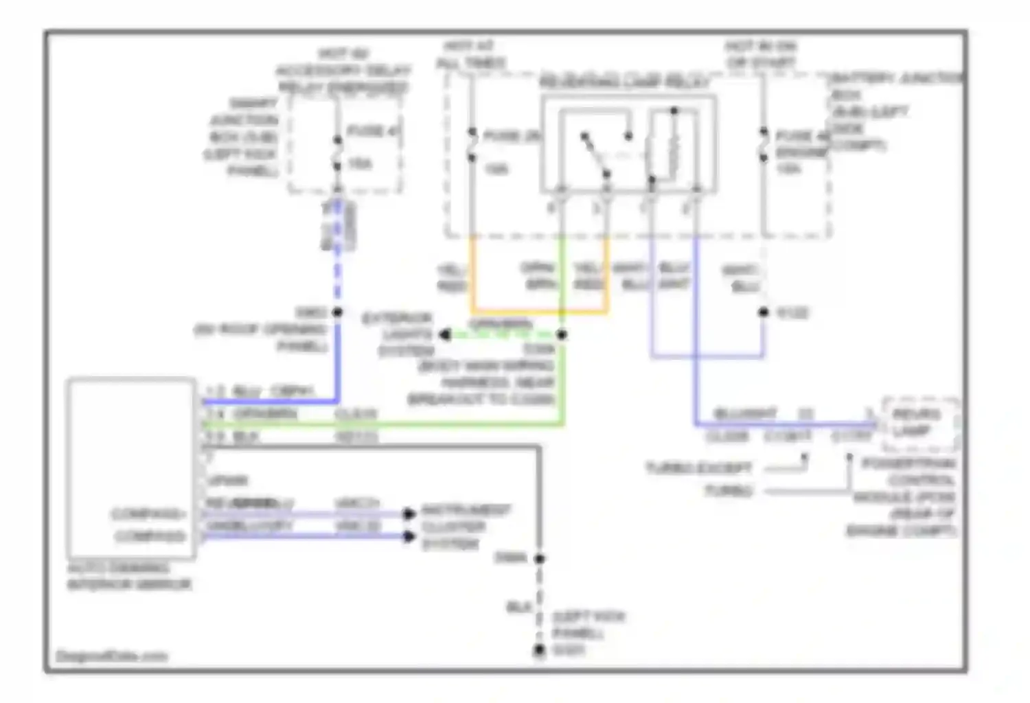 Taurus Ford VI (2009-2012): Electrochromic mirror circuit, without microphone