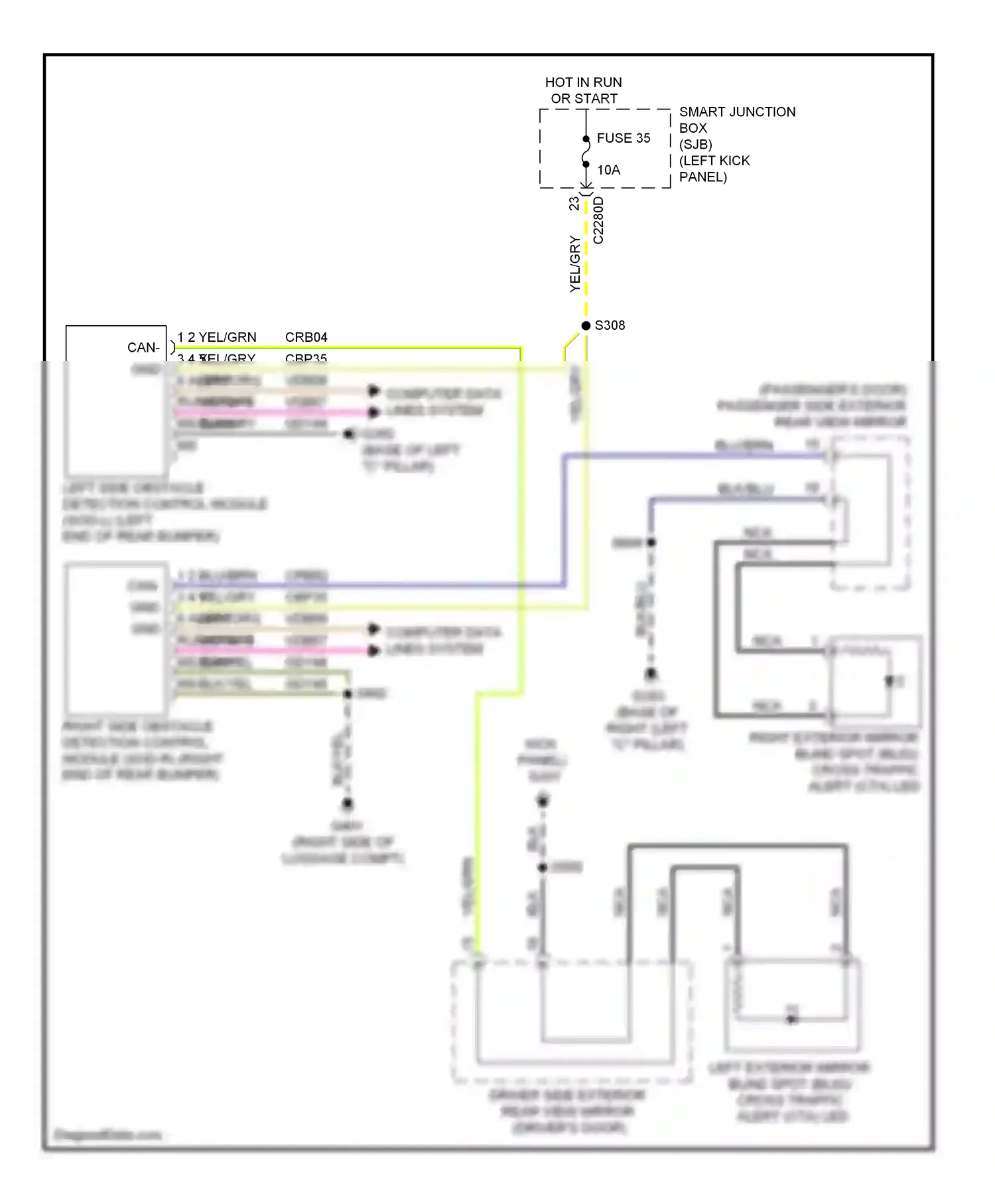 Wiring diagram blk/yel for Ford Taurus VI (2009-2012) (3 of 8)