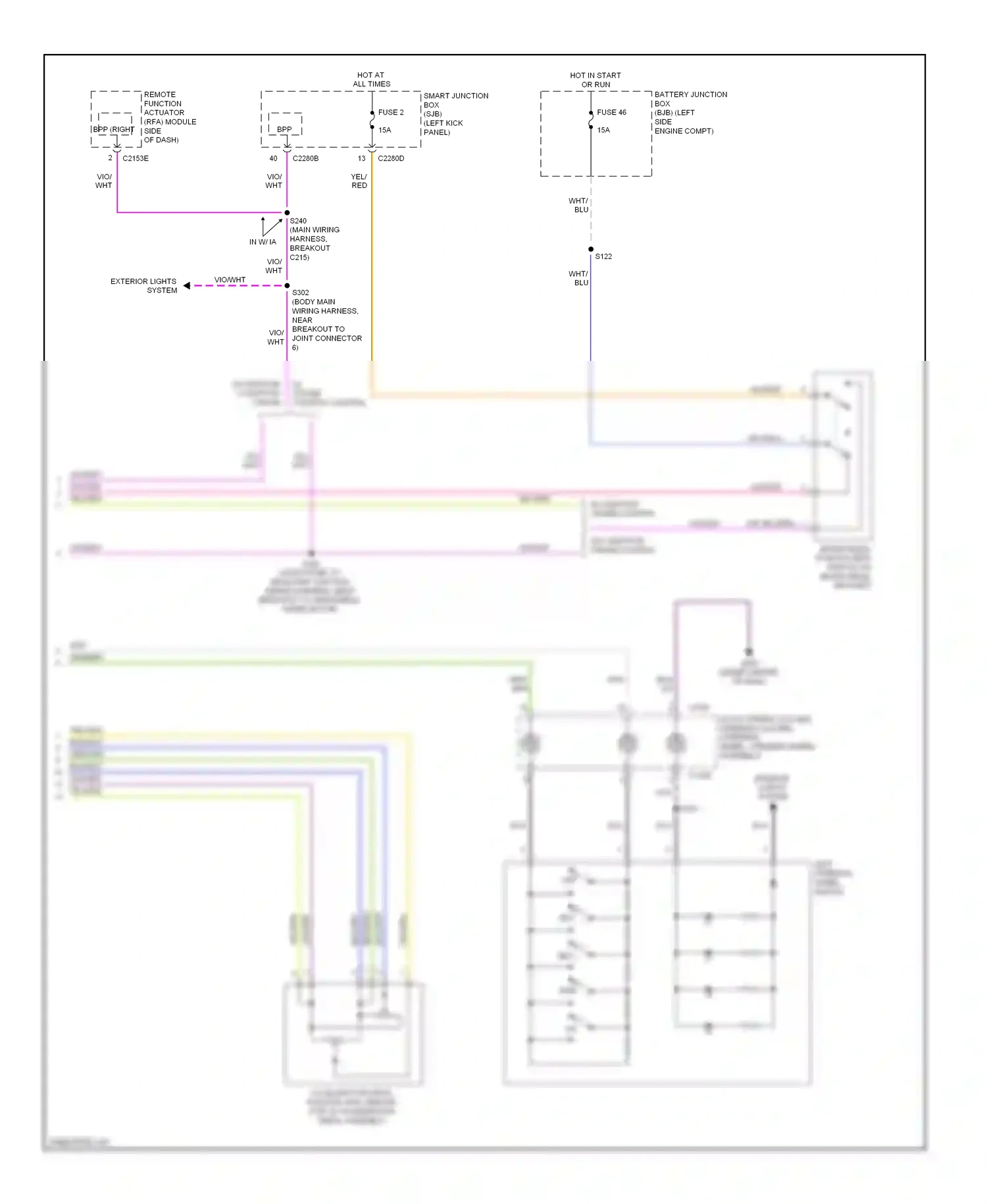 Wiring diagram blu/wht for Ford Taurus VI (2009-2012) (11 of 36)
