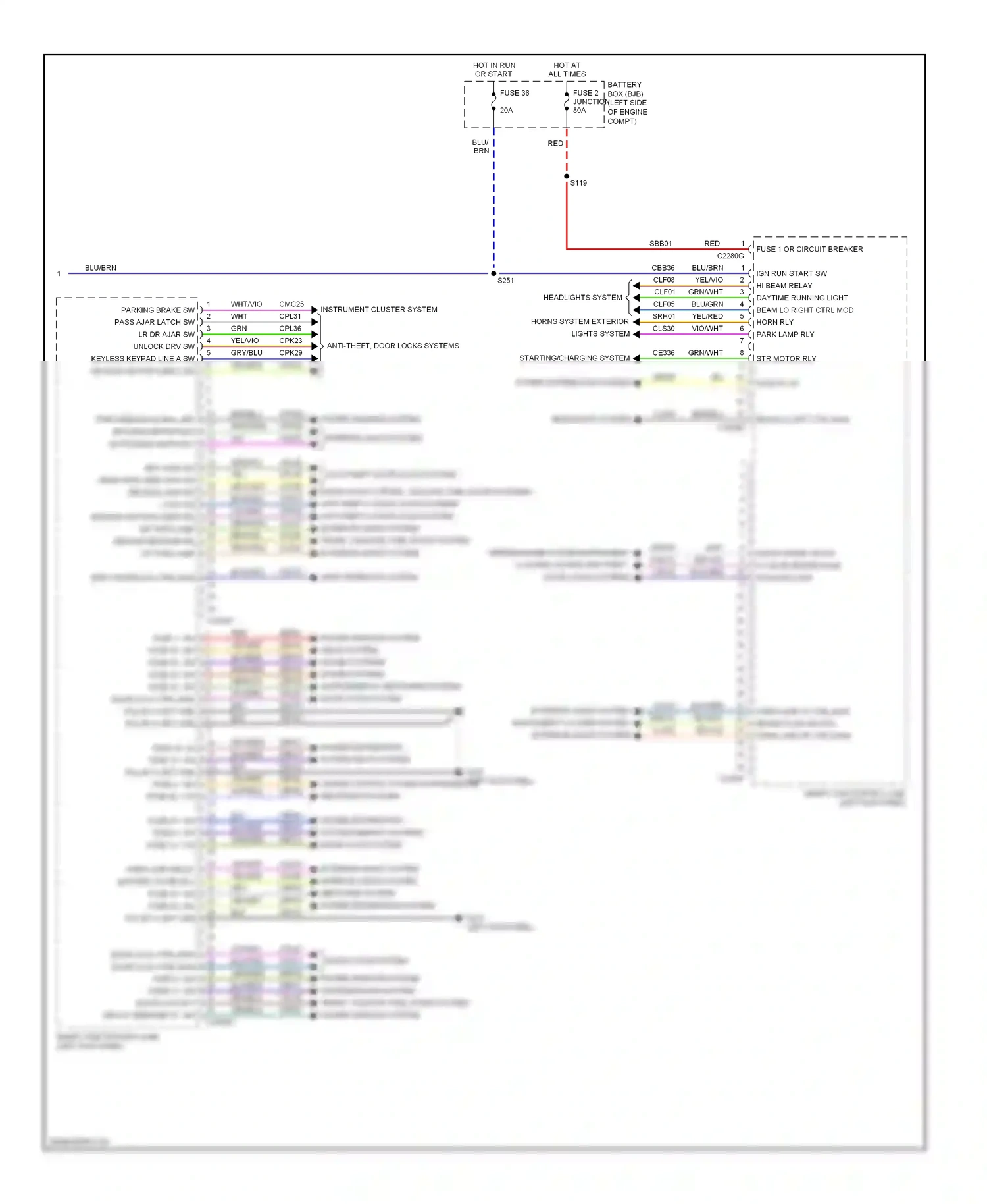 Wiring diagram grn/vio for Ford Taurus VI (2009-2012) (3 of 38)