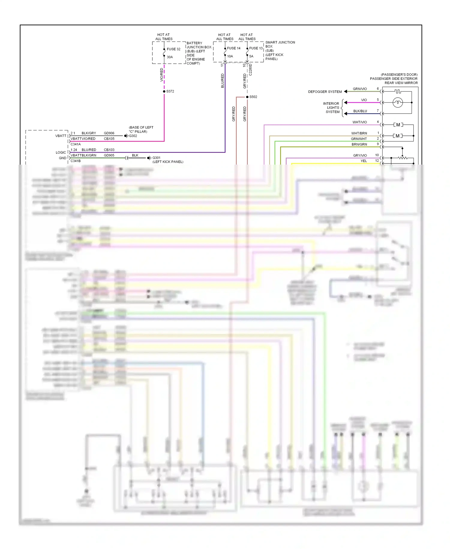 Ford Taurus VI (2009-2012) (left kick panel) wiring diagram  (18 of 33)