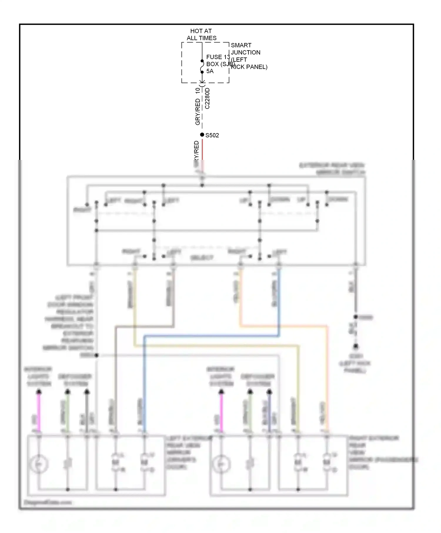 Ford Taurus VI (2009-2012) (left kick panel) wiring diagram  (27 of 33)