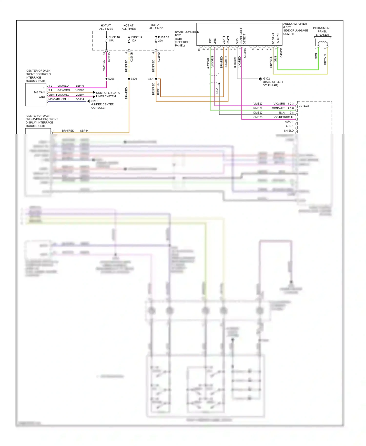 Ford Taurus VI (2009-2012) line wiring diagram  (1 of 2)