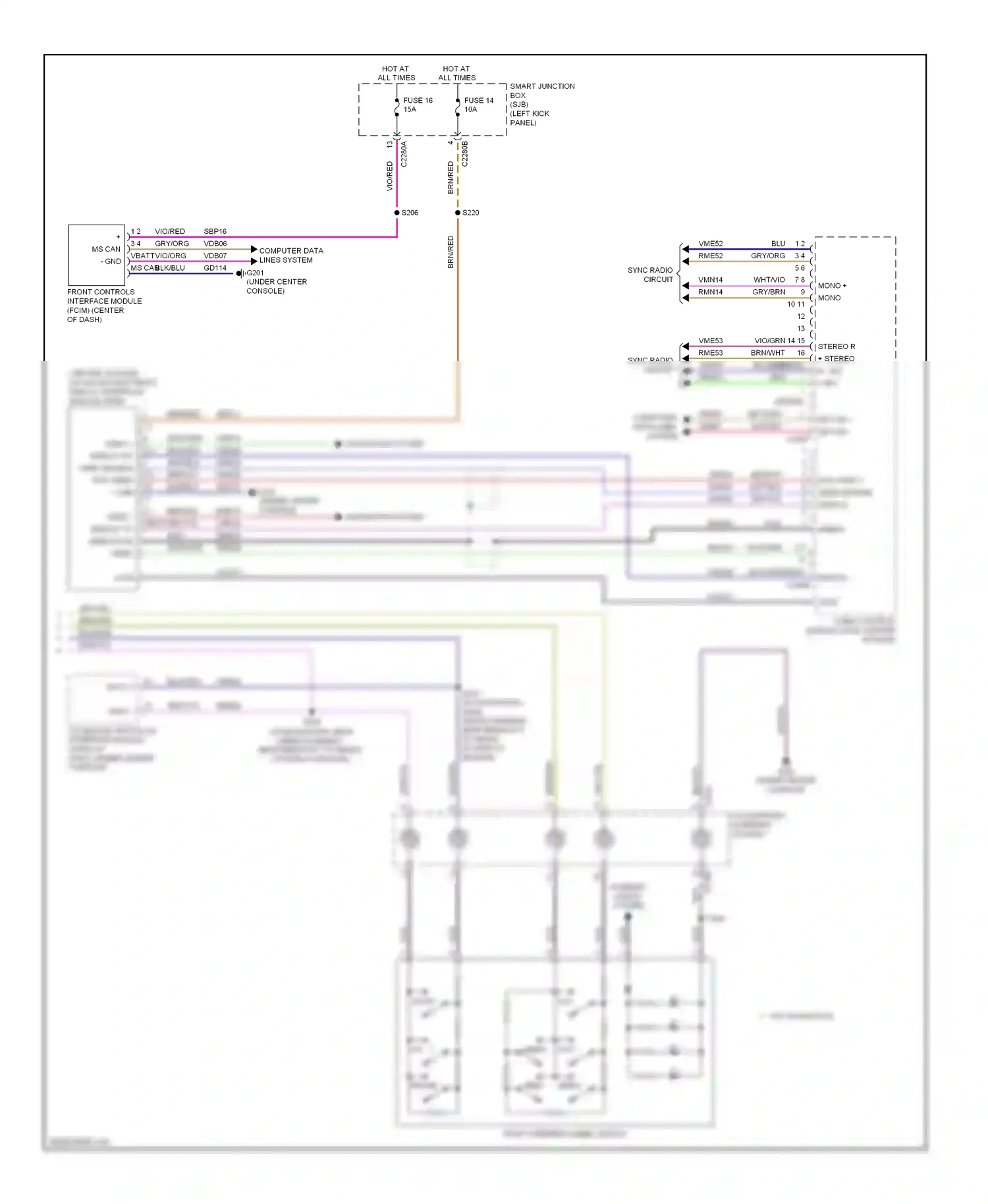 Wiring diagram nca for Ford Taurus VI (2009-2012) (39 of 46)