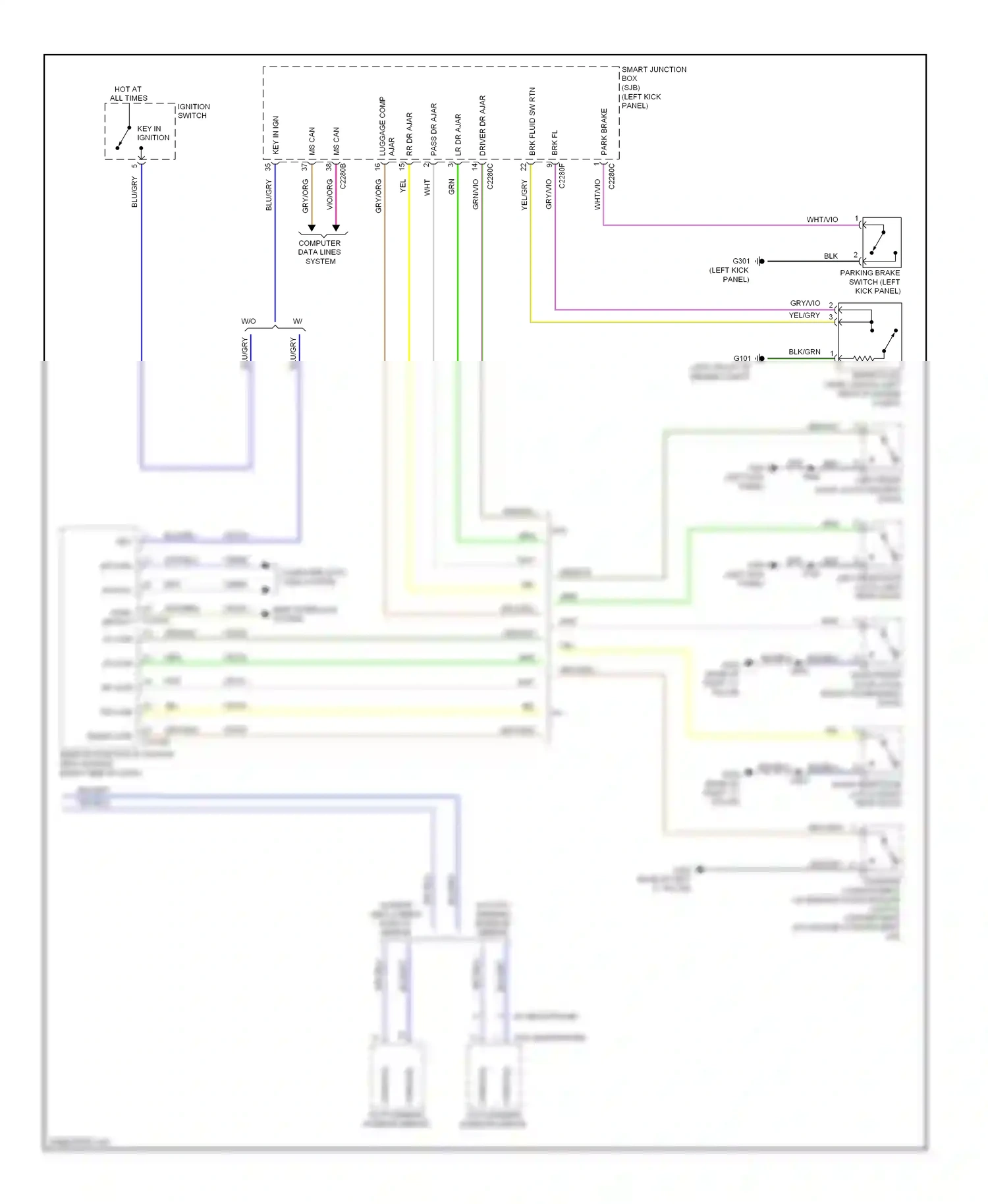 Wiring diagram park detect for Ford Taurus VI (2009-2012) (1 of 1)