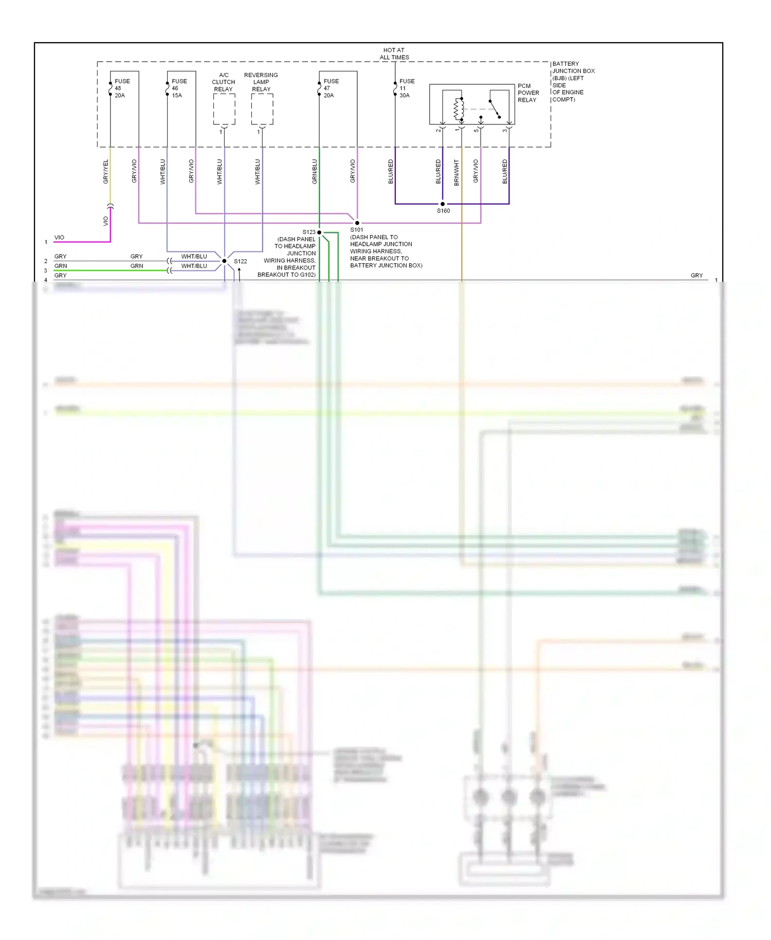 Wiring diagram pcm power relay for Ford Taurus VI (2009-2012) (2 of 2)