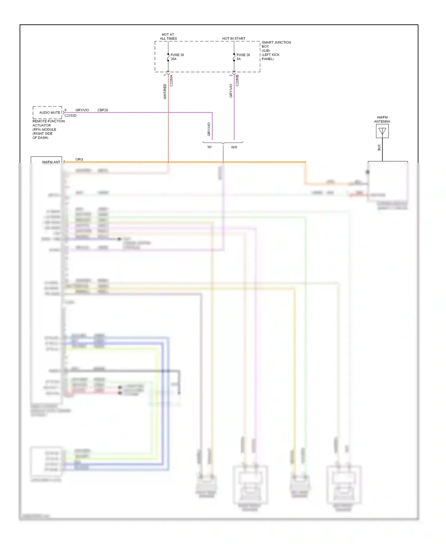 Ford Taurus VI (2009-2012) remote function actuator (rfa) module (right side of dash) wiring diagram  (1 of 11)
