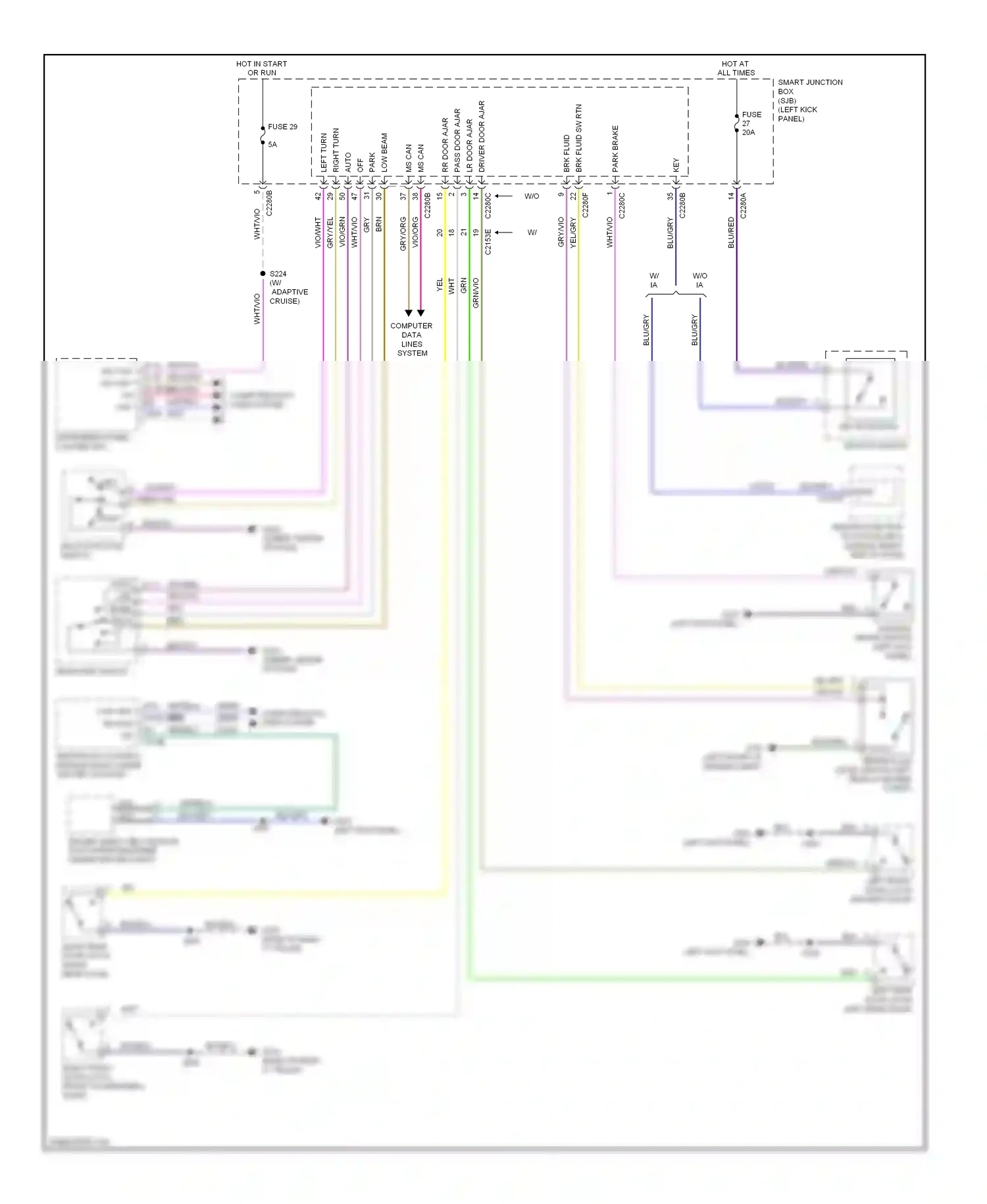 Ford Taurus VI (2009-2012) right wiring diagram  (1 of 2)