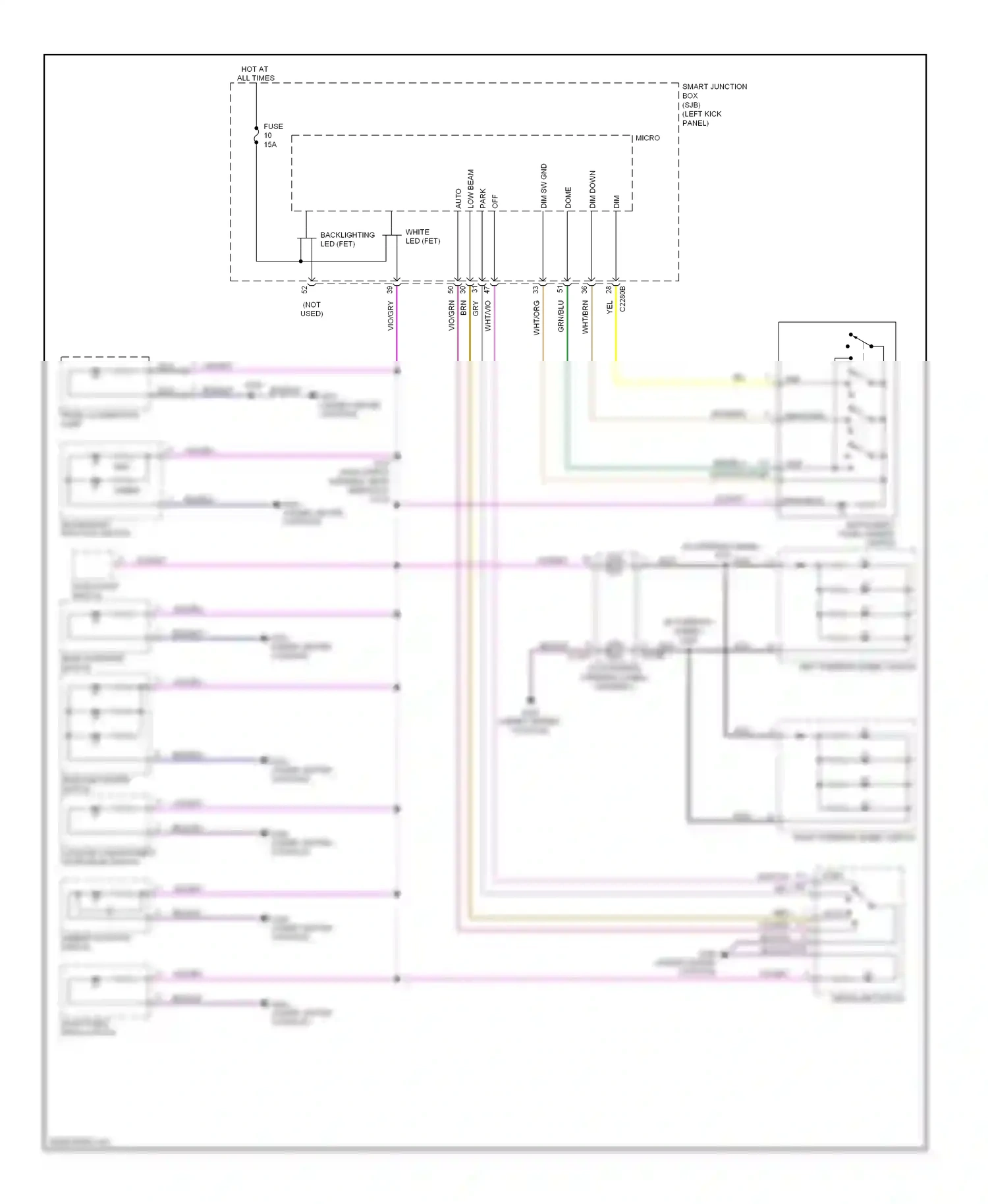 Wiring diagram wht/vio for Ford Taurus VI (2009-2012) (28 of 51)
