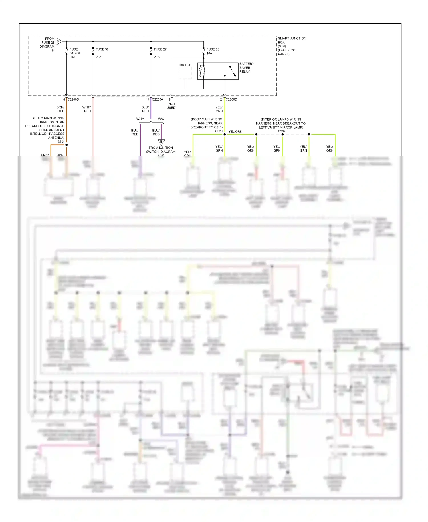 Wiring diagram yel/grn for Ford Taurus VI (2009-2012) (28 of 43)
