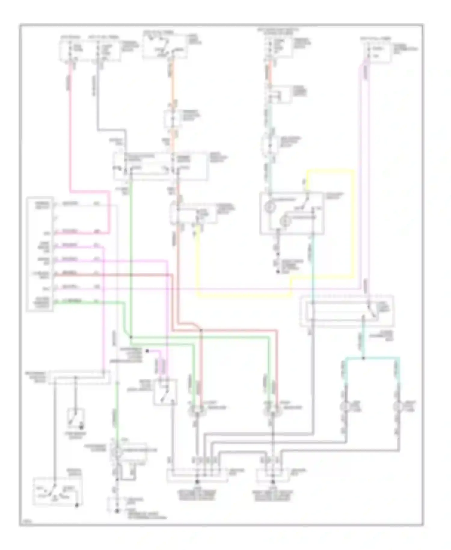 Thunderbird Ford X (1988-1997): Headlamps/fog lamps circuit, with drl