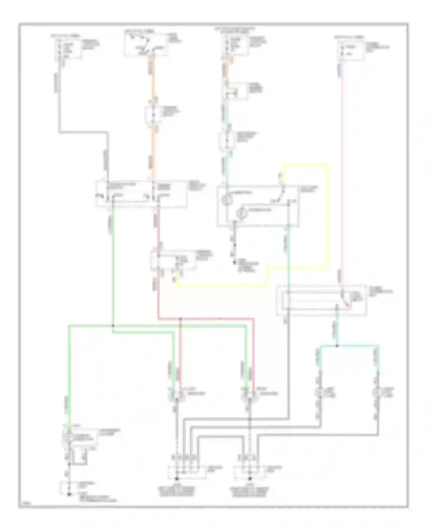 Thunderbird Ford X (1988-1997): Headlamps/fog lamps circuit, without drl