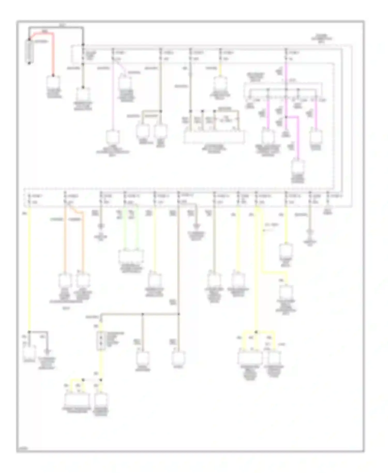 Thunderbird Ford X (1988-1997): Power distribution circuit (1 of 4)