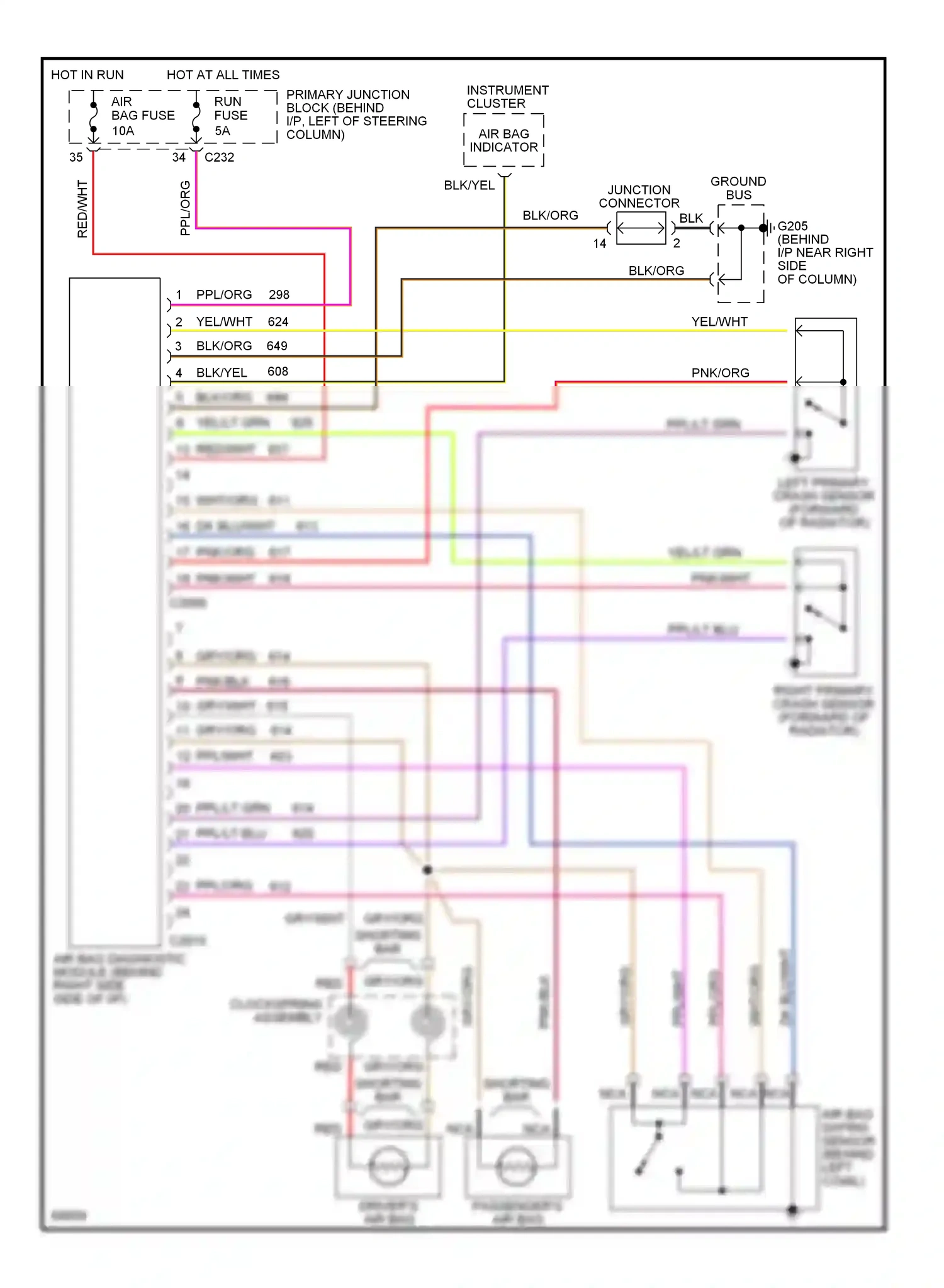 Wiring diagram blk/yel for Ford Thunderbird X (1988-1997) (23 of 23)