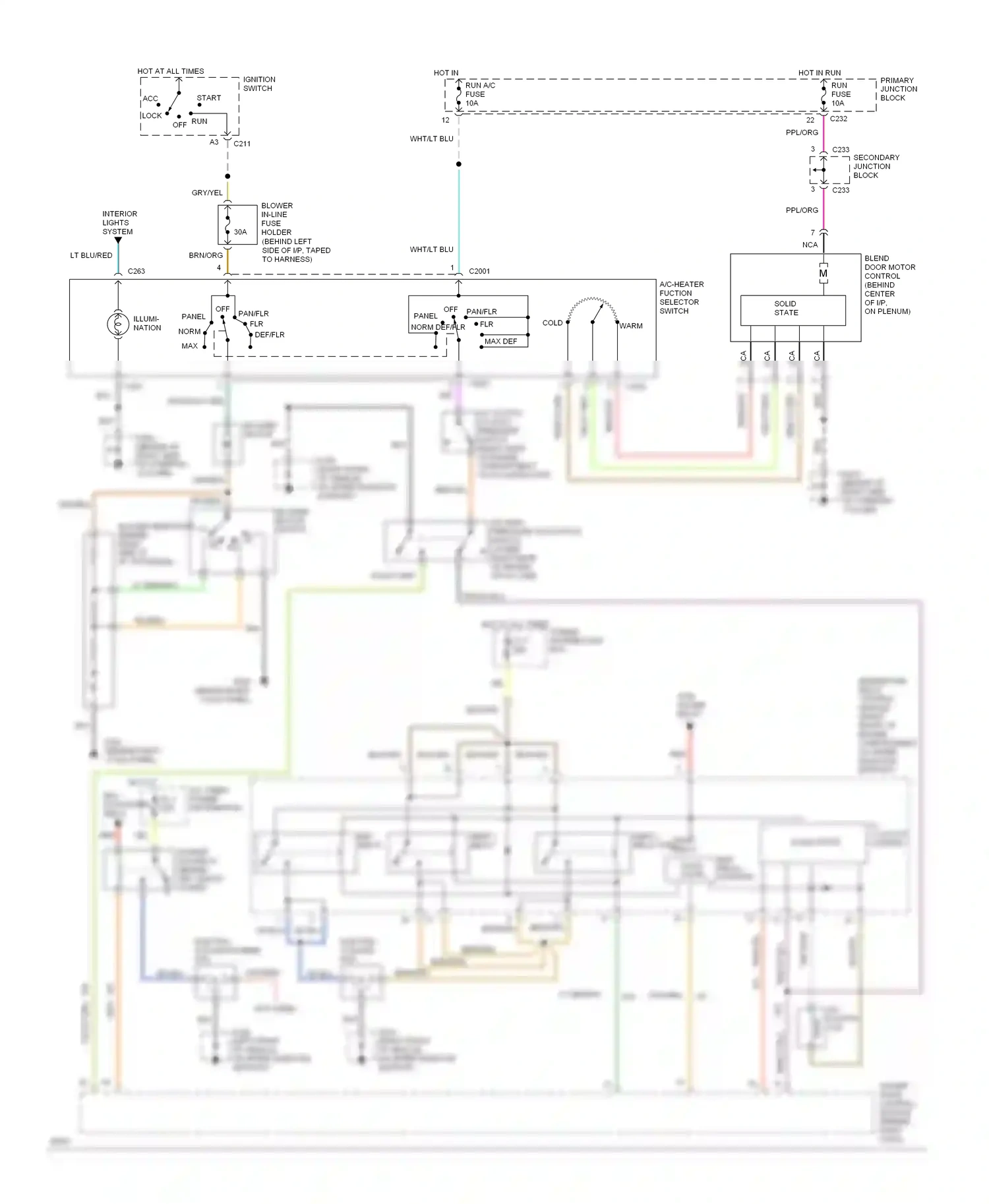 Ford Thunderbird X (1988-1997) cold wiring diagram  (1 of 3)