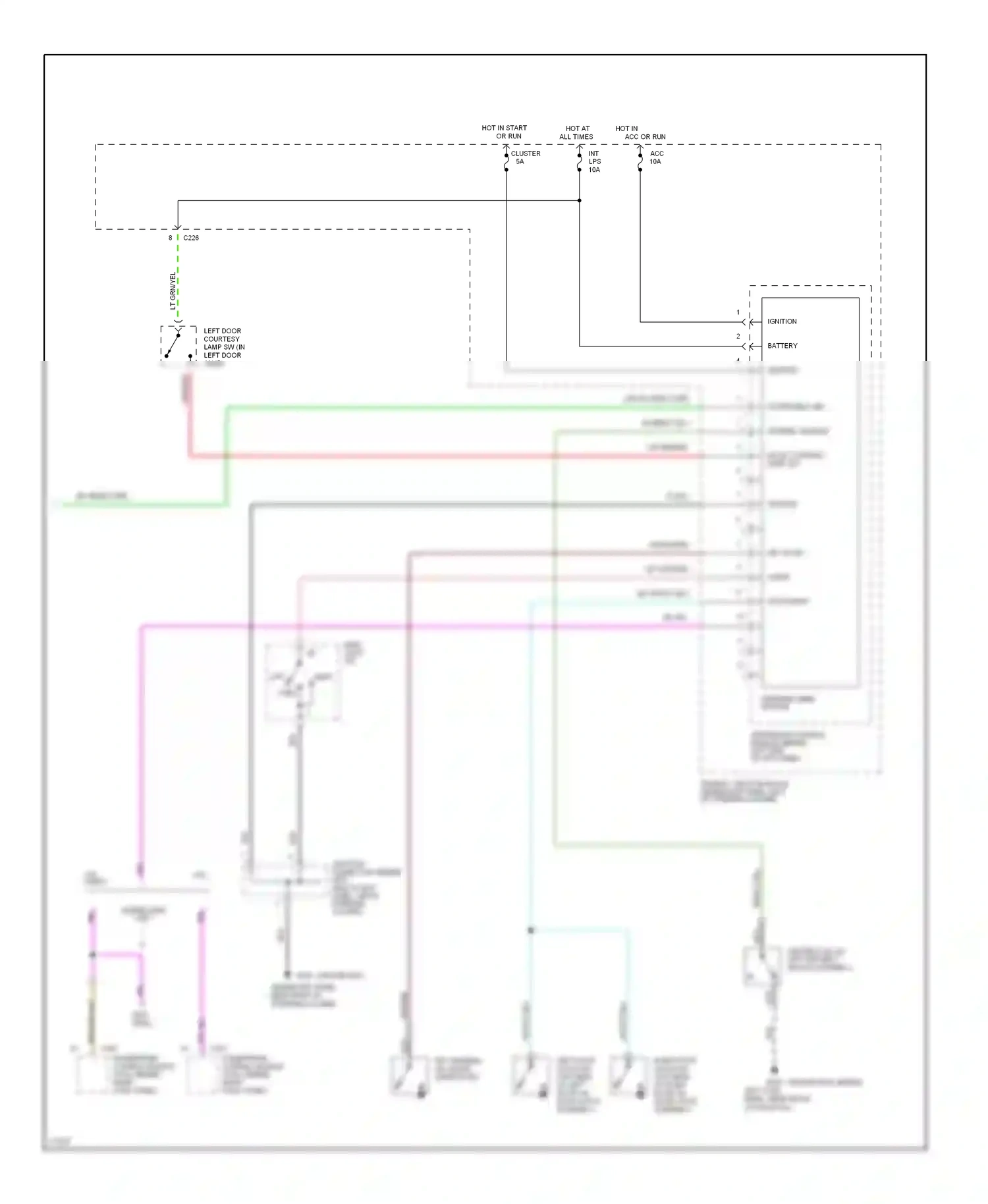 Wiring diagram dk grn/lt grn for Ford Thunderbird X (1988-1997) (4 of 5)