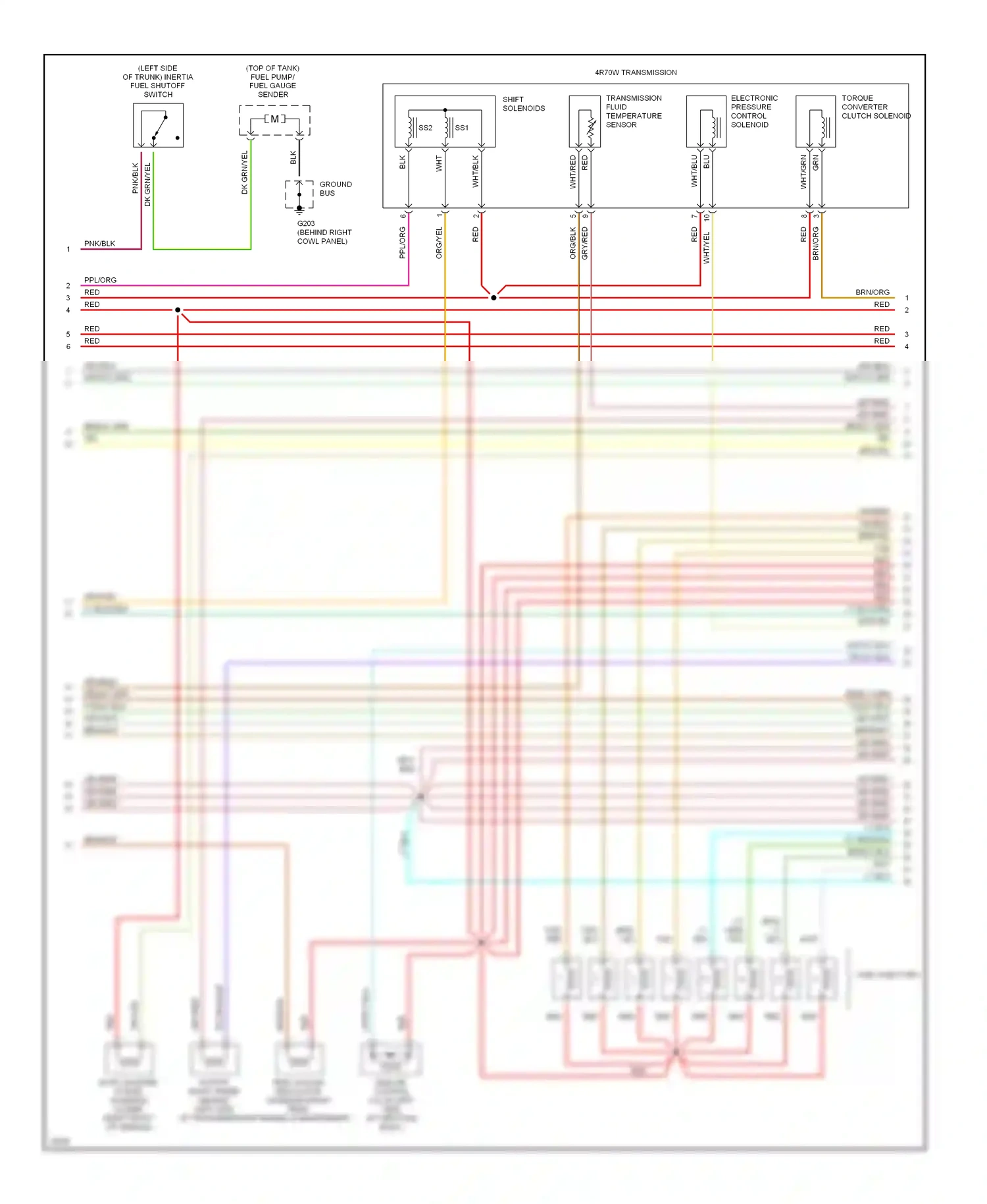 Wiring diagram dk grn/wht for Ford Thunderbird X (1988-1997) (10 of 10)