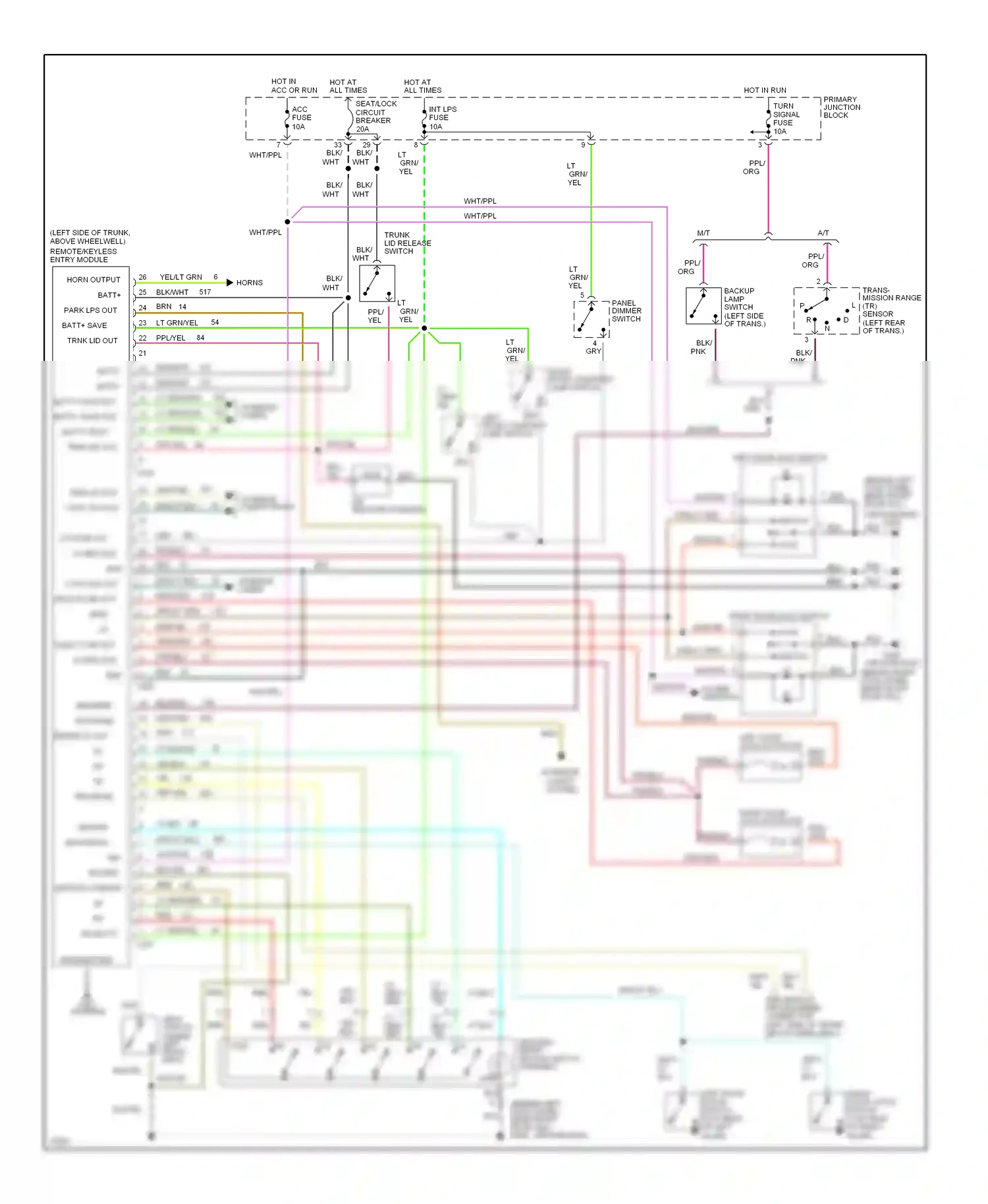 Wiring diagram driver st sw in for Ford Thunderbird X (1988-1997) (1 of 1)