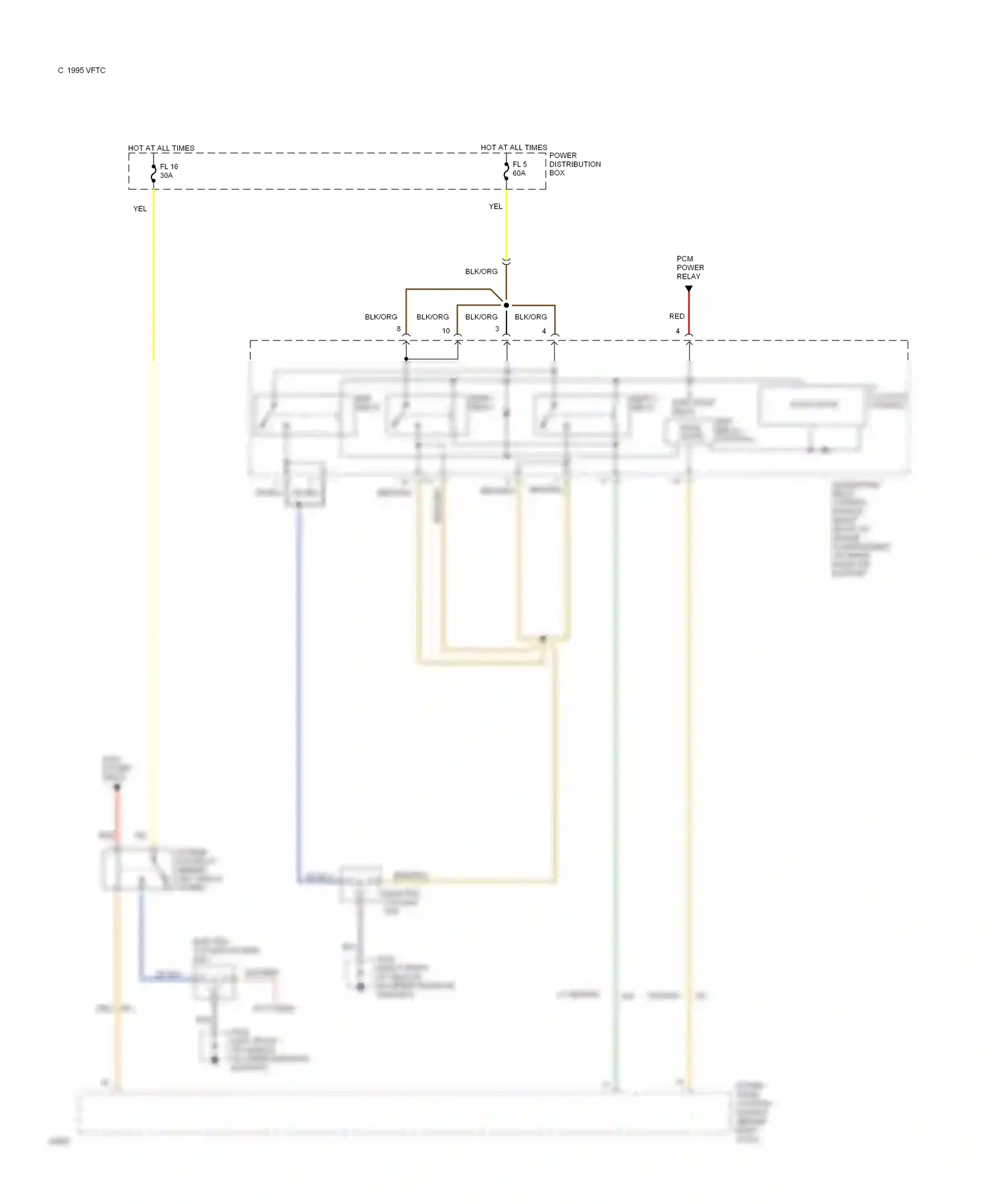 Wiring diagram hedf 2 relay for Ford Thunderbird X (1988-1997) (2 of 3)