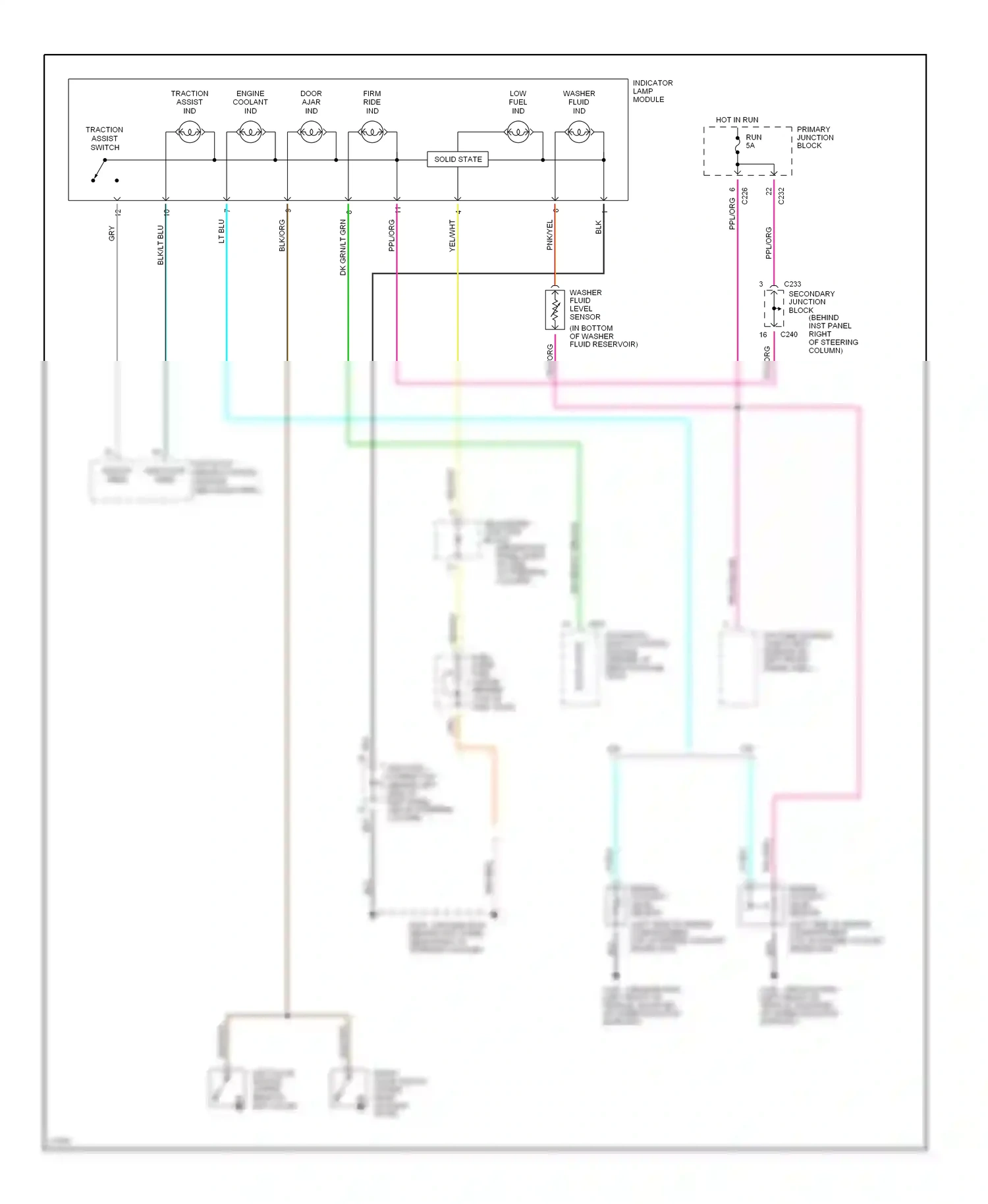 Wiring diagram indicator lamp module for Ford Thunderbird X (1988-1997) (3 of 4)