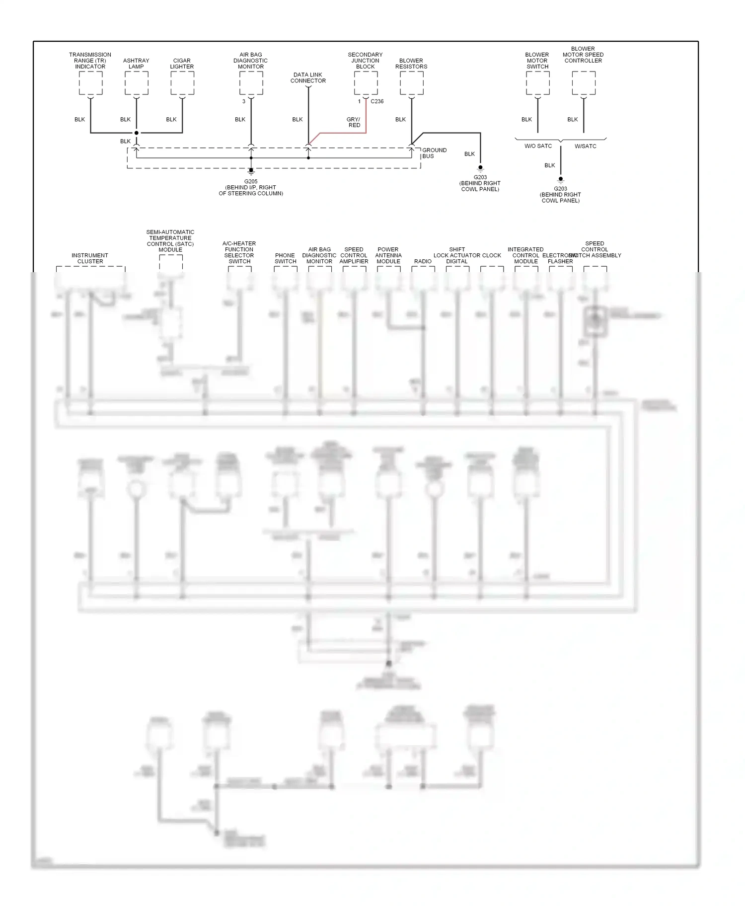 Wiring diagram junction connector for Ford Thunderbird X (1988-1997) (2 of 4)