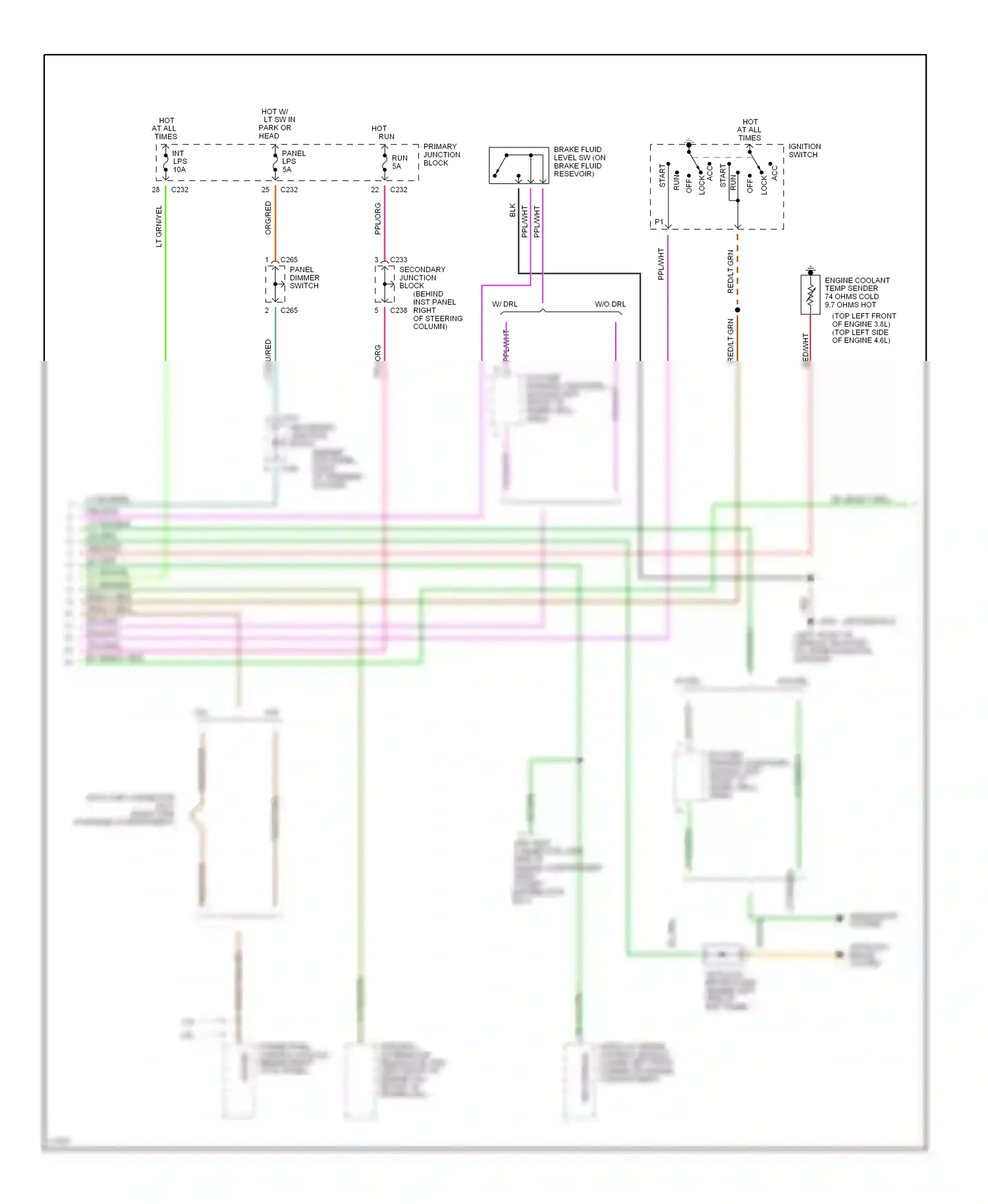 Ford Thunderbird X (1988-1997) lock wiring diagram  (2 of 4)