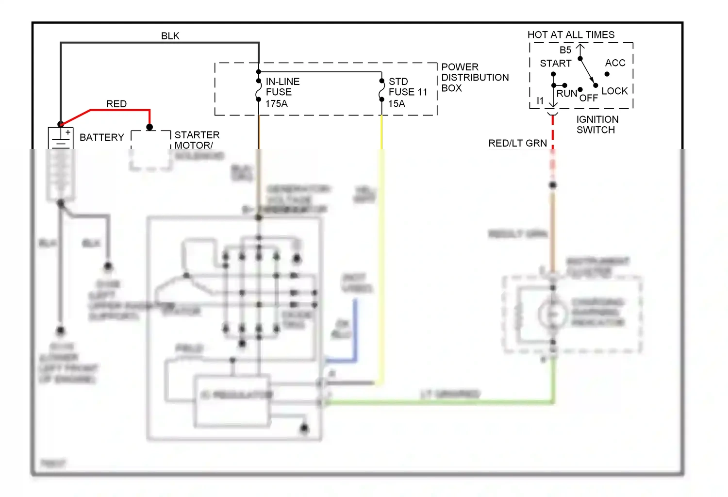 Wiring diagram lt grn/red for Ford Thunderbird X (1988-1997) (11 of 18)