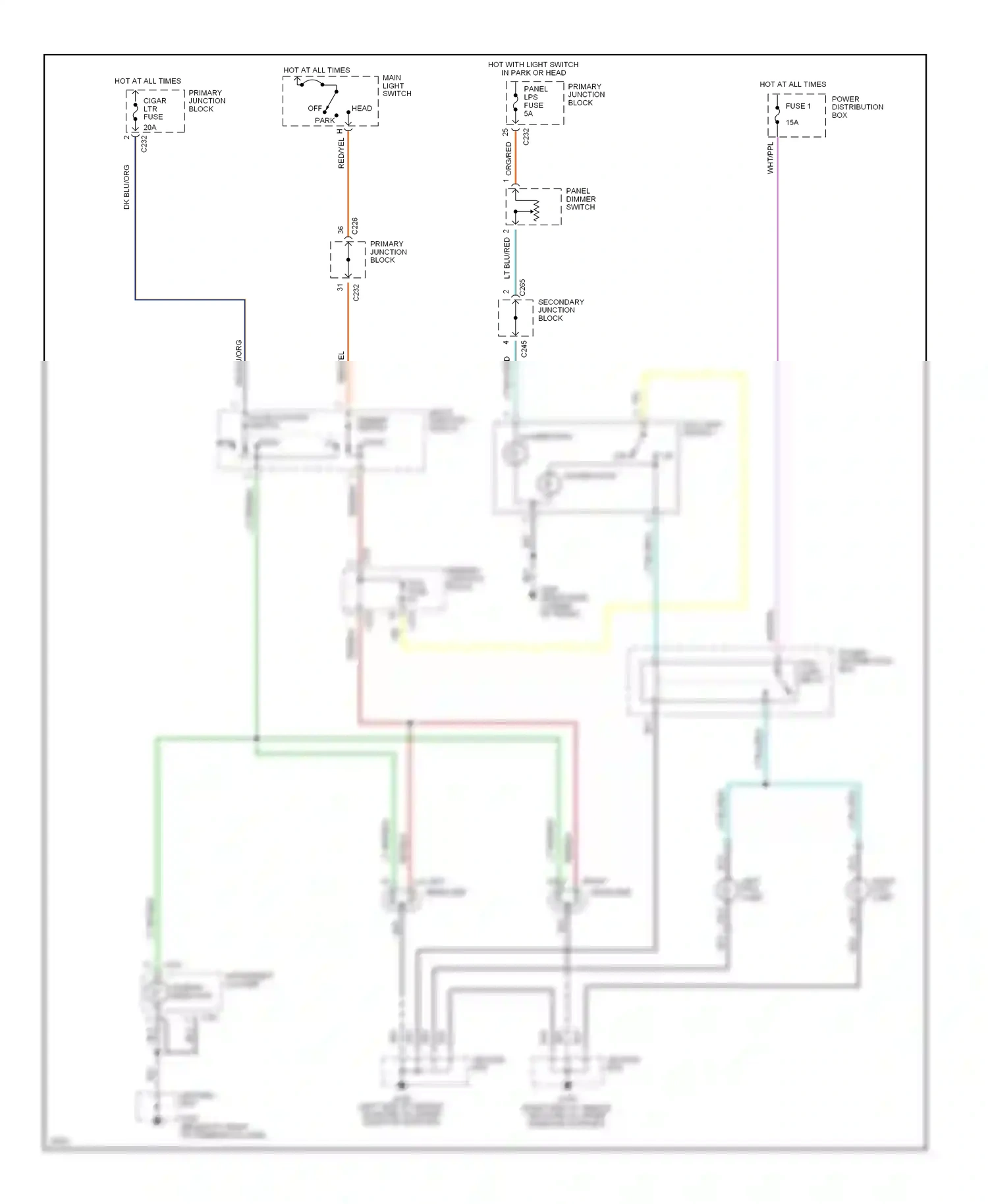 Wiring diagram power distribution box for Ford Thunderbird X (1988-1997) (17 of 23)