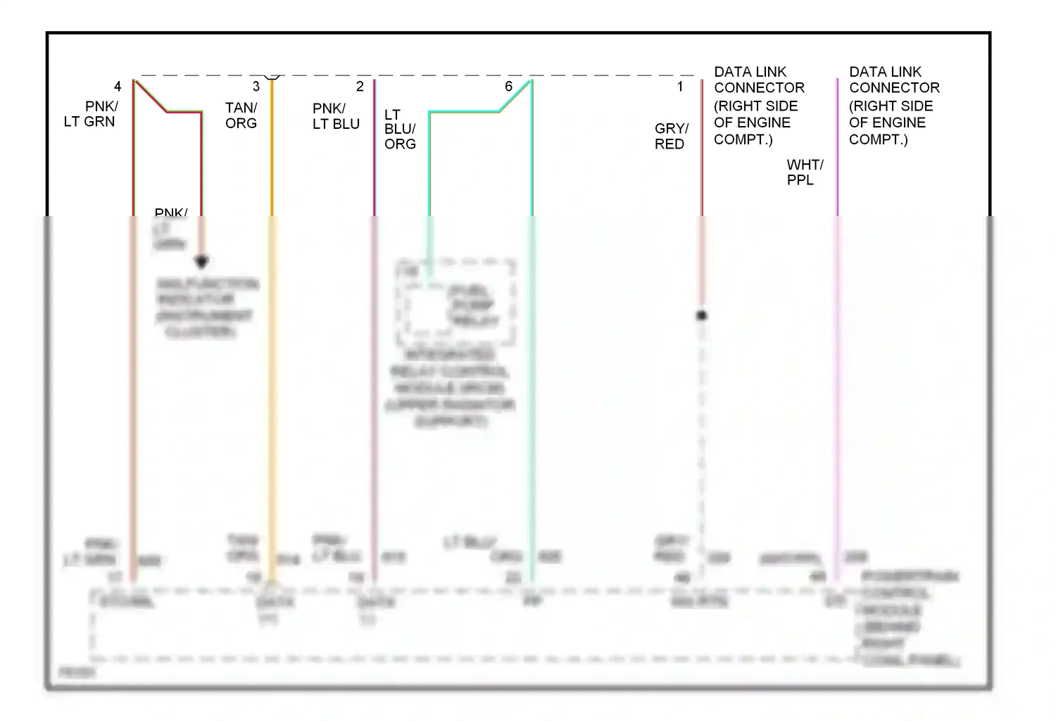 Ford Thunderbird X (1988-1997) powertrain control module (behind right cowl panel) sti wiring diagram  (1 of 2)