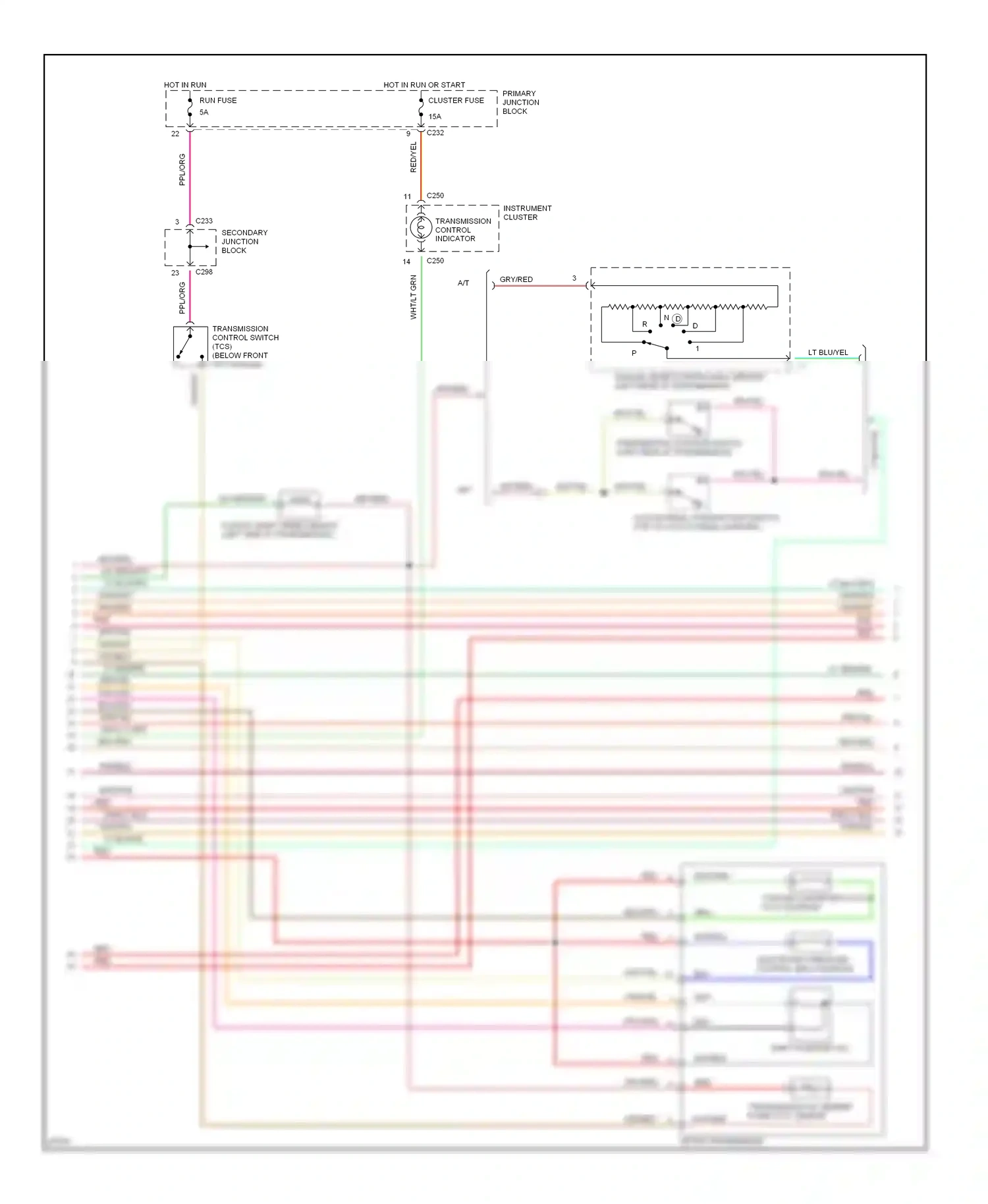 Wiring diagram secondary junction block for Ford Thunderbird X (1988-1997) (10 of 27)
