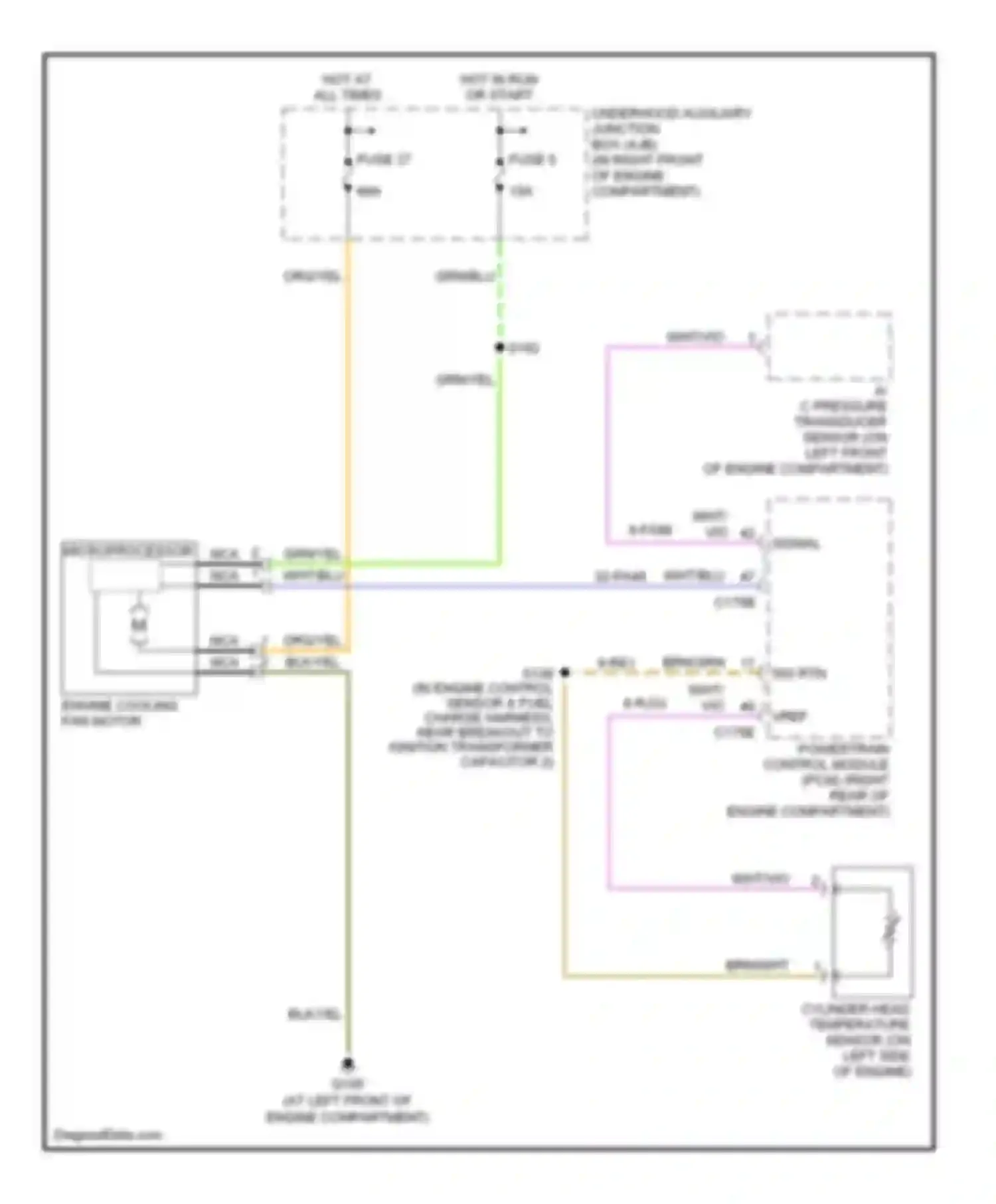 Thunderbird Ford XI (2000-2005): Cooling fan circuit
