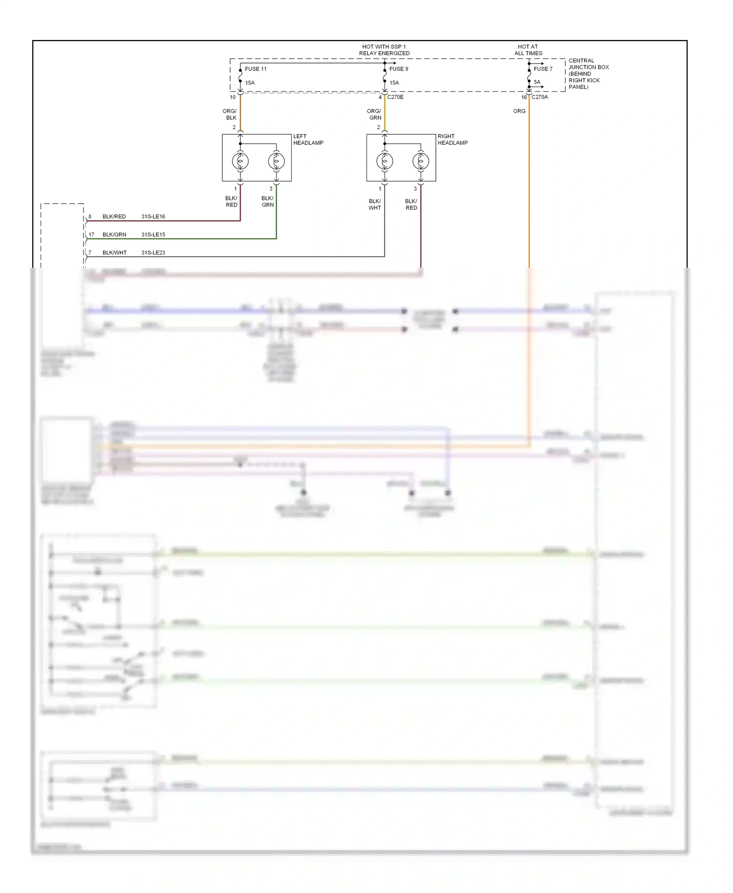 Ford Thunderbird XI (2000-2005) blk/red wiring diagram  (8 of 16)