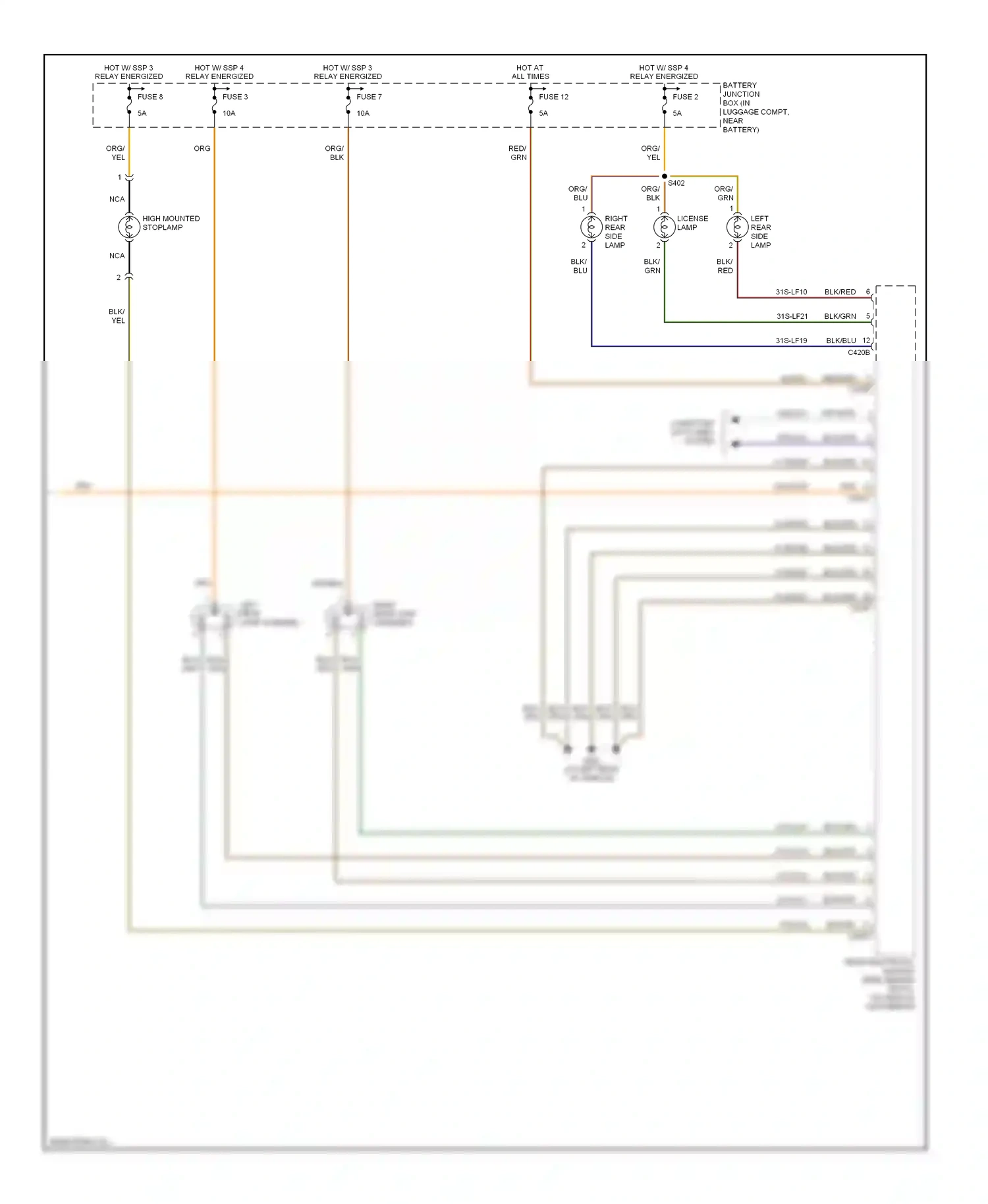 Ford Thunderbird XI (2000-2005) blk/red wiring diagram  (7 of 16)
