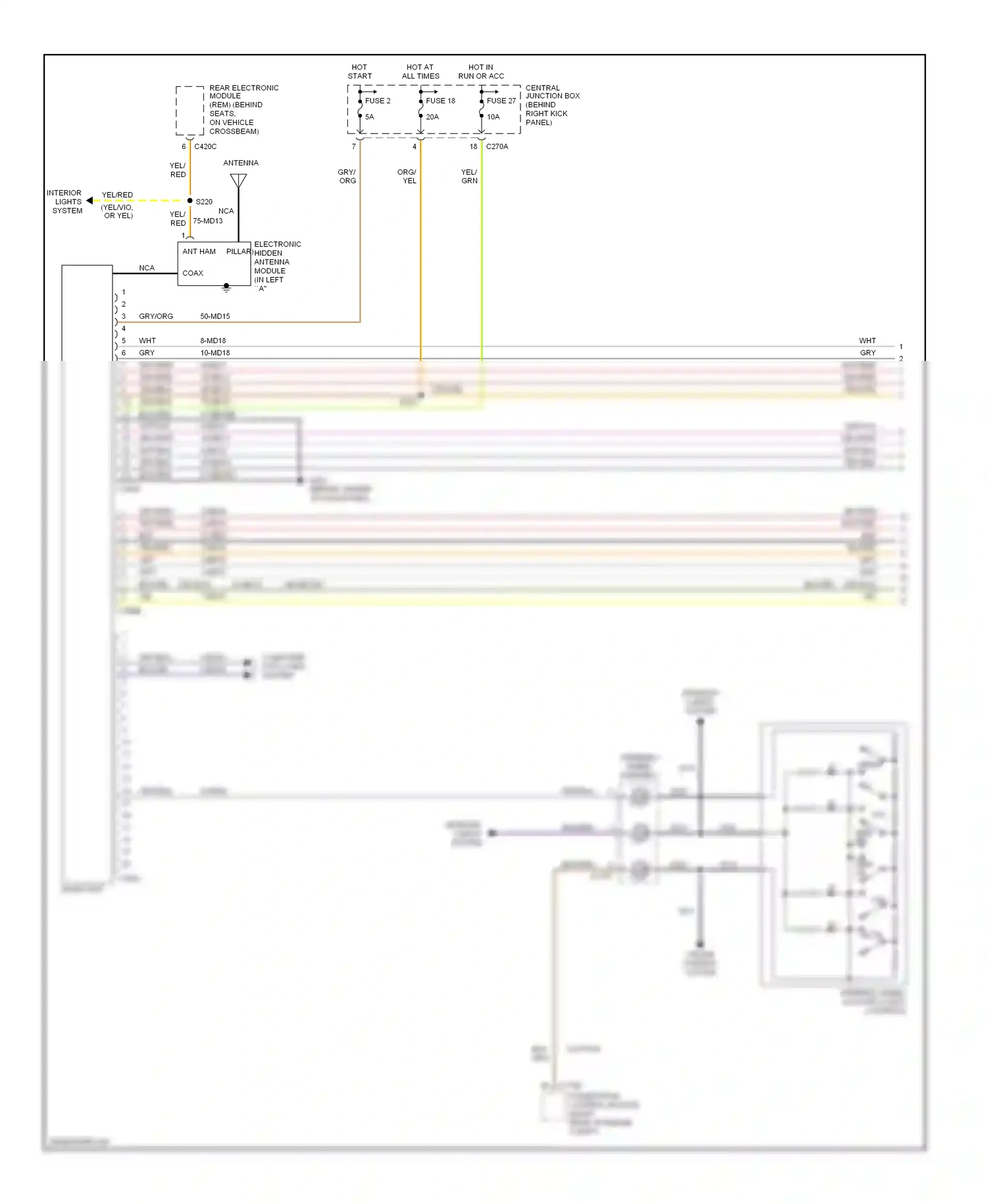 Ford Thunderbird XI (2000-2005) computer data lines system wiring diagram  (18 of 21)
