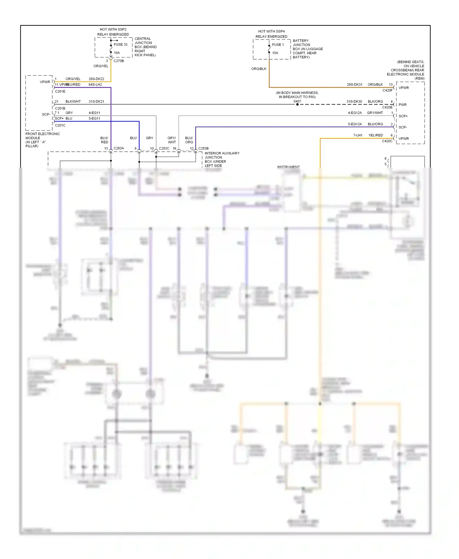 Ford Thunderbird XI (2000-2005) courtesy wiring diagram  (1 of 1)