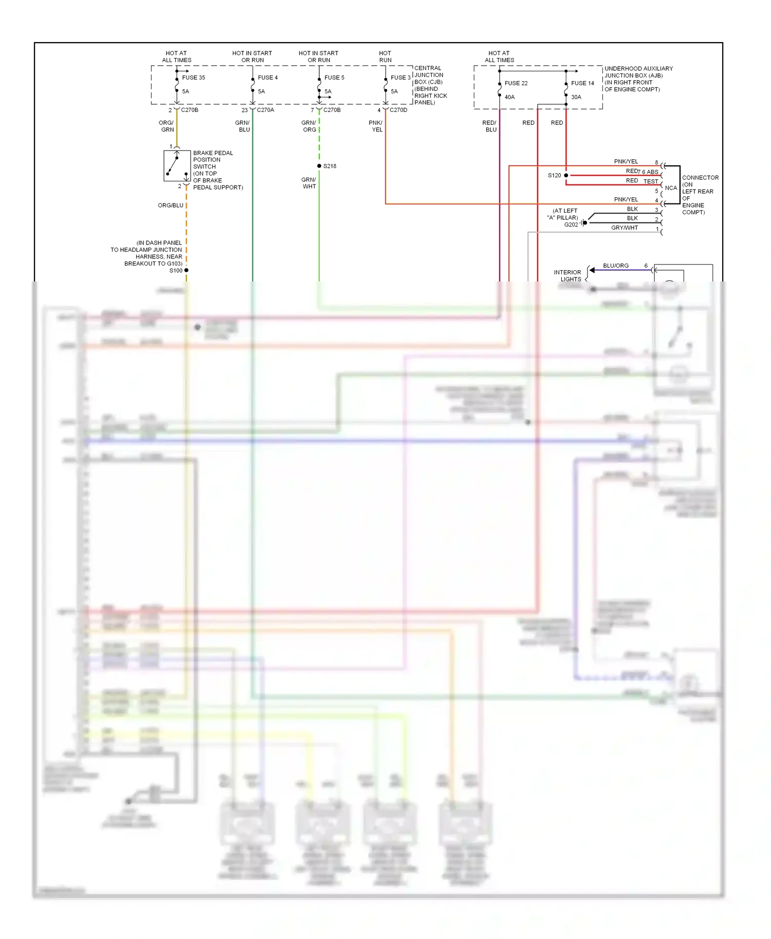 Ford Thunderbird XI (2000-2005) fuse 3 wiring diagram  (1 of 5)