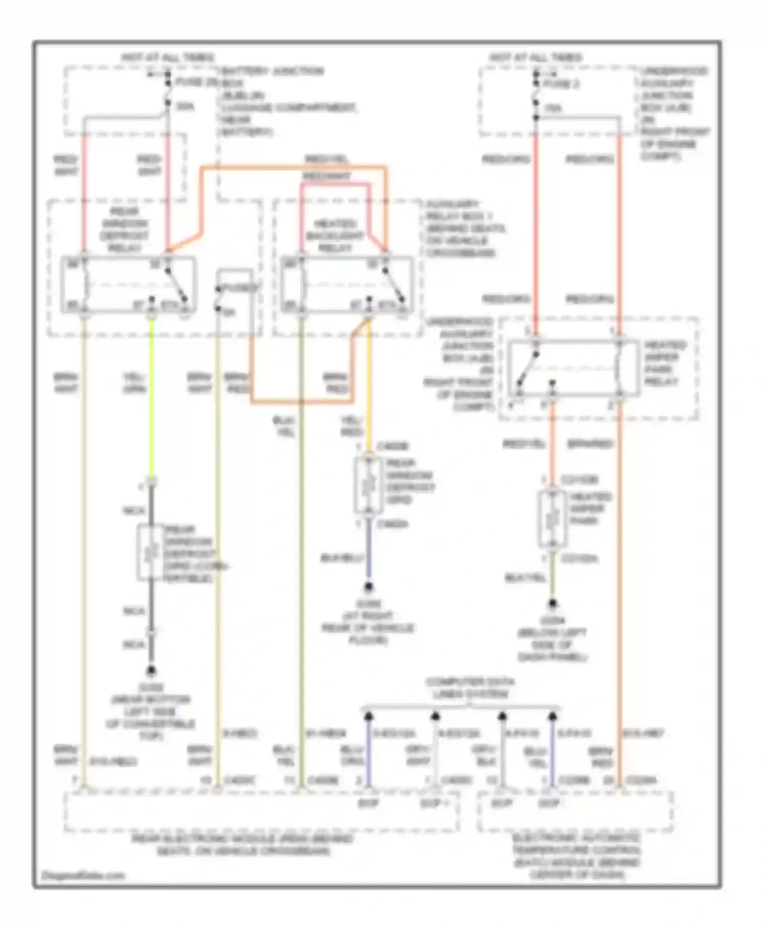 Wiring diagram scp + scp - scp + for Ford Thunderbird XI (2000-2005)