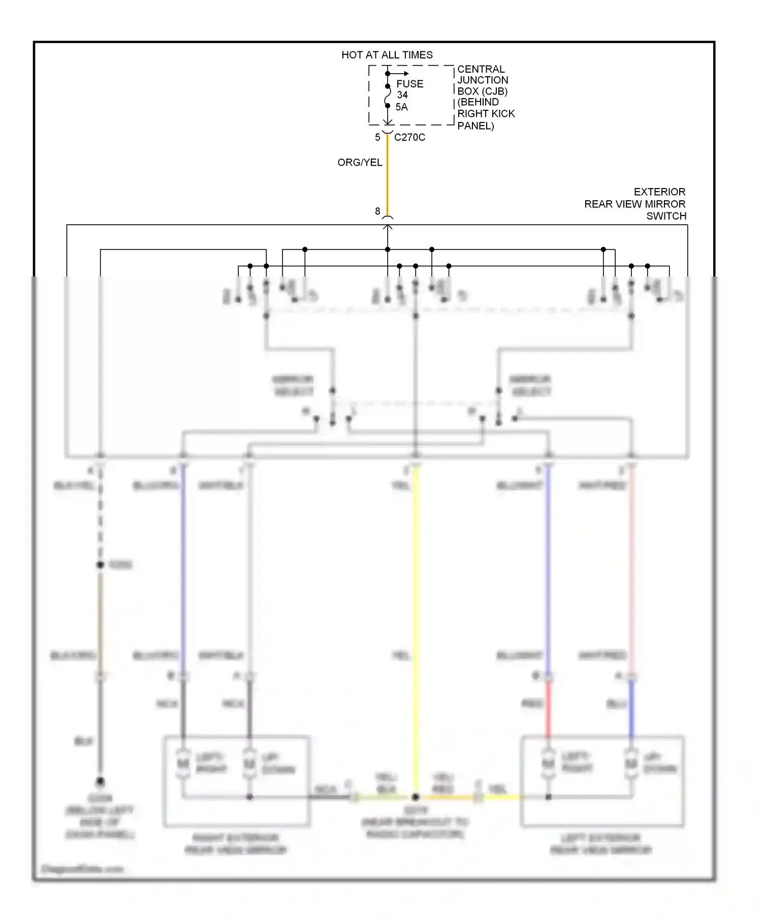 Ford Thunderbird XI (2000-2005) fuse wiring diagram  (3 of 4)