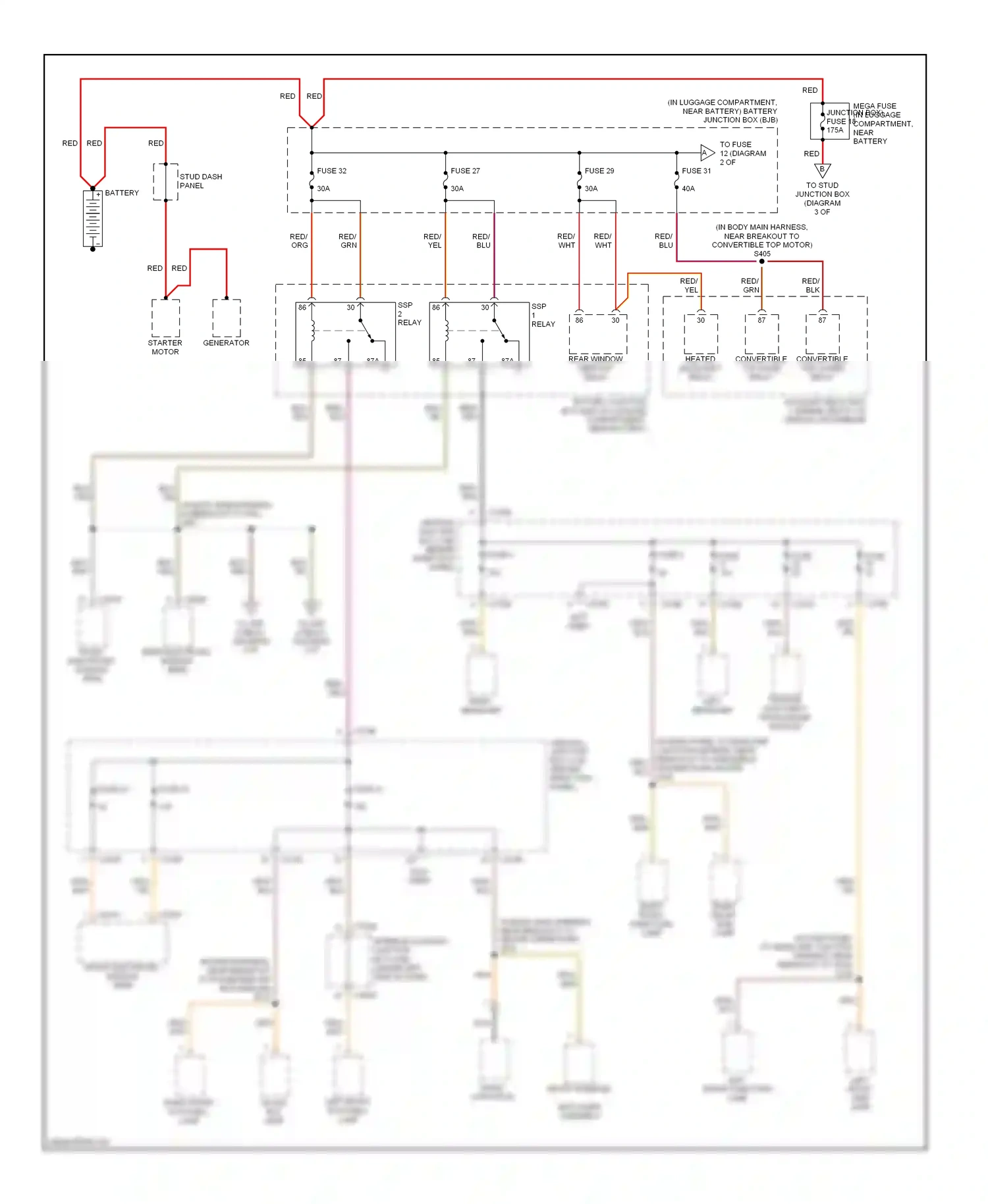 Ford Thunderbird XI (2000-2005) fuse wiring diagram  (1 of 4)