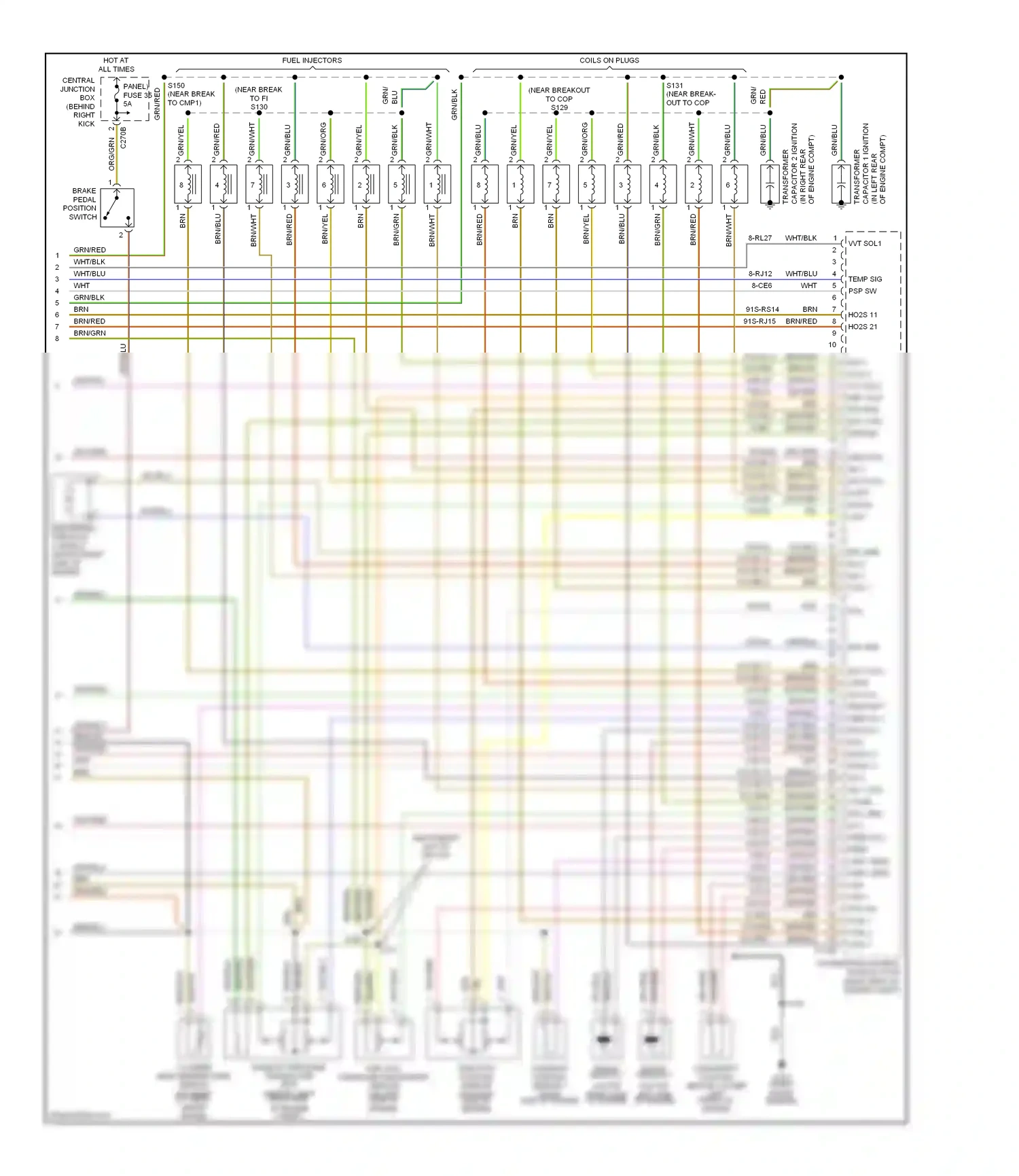 Ford Thunderbird XI (2000-2005) grn/wht wiring diagram  (6 of 6)