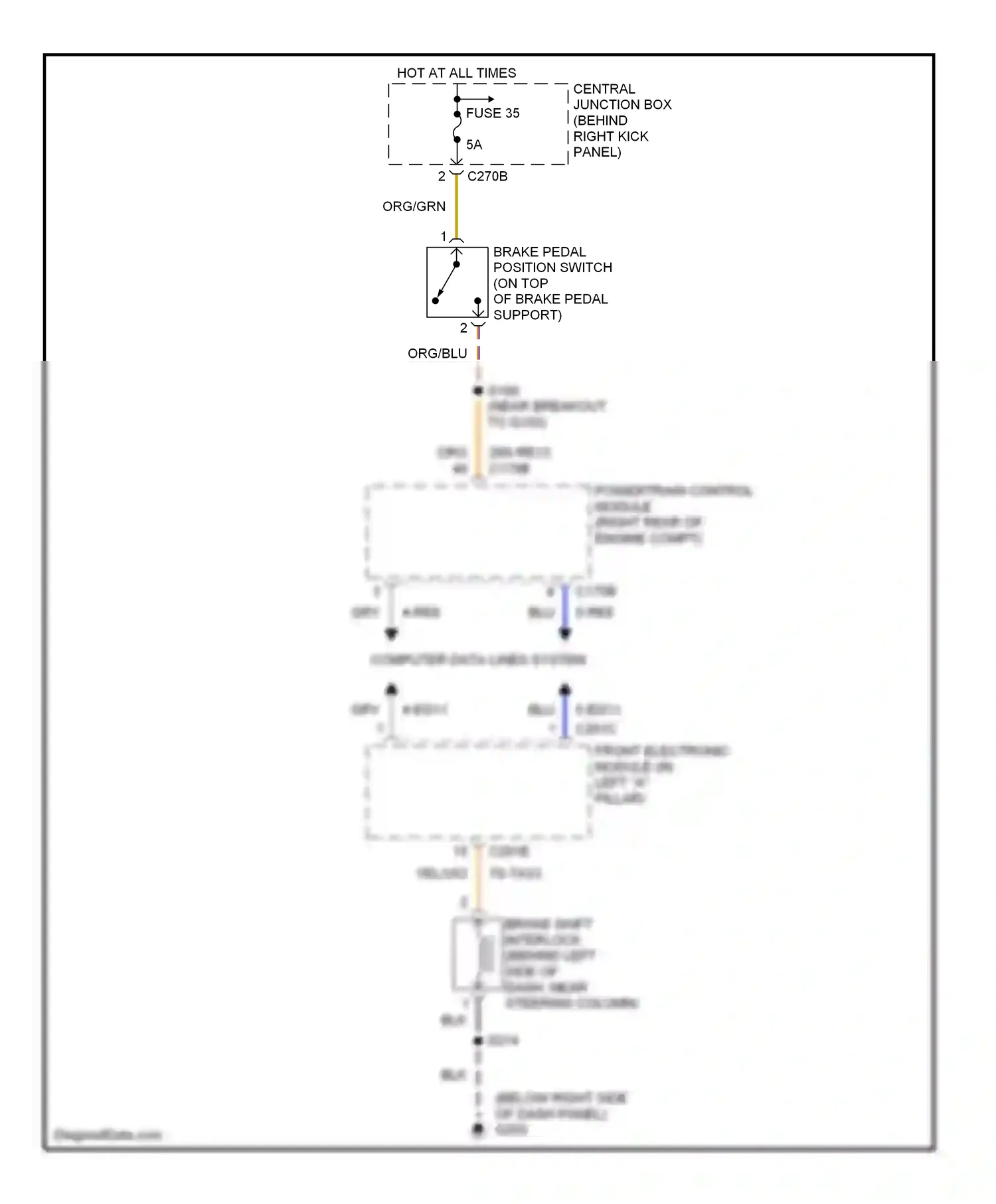 Ford Thunderbird XI (2000-2005) gry wiring diagram  (26 of 30)