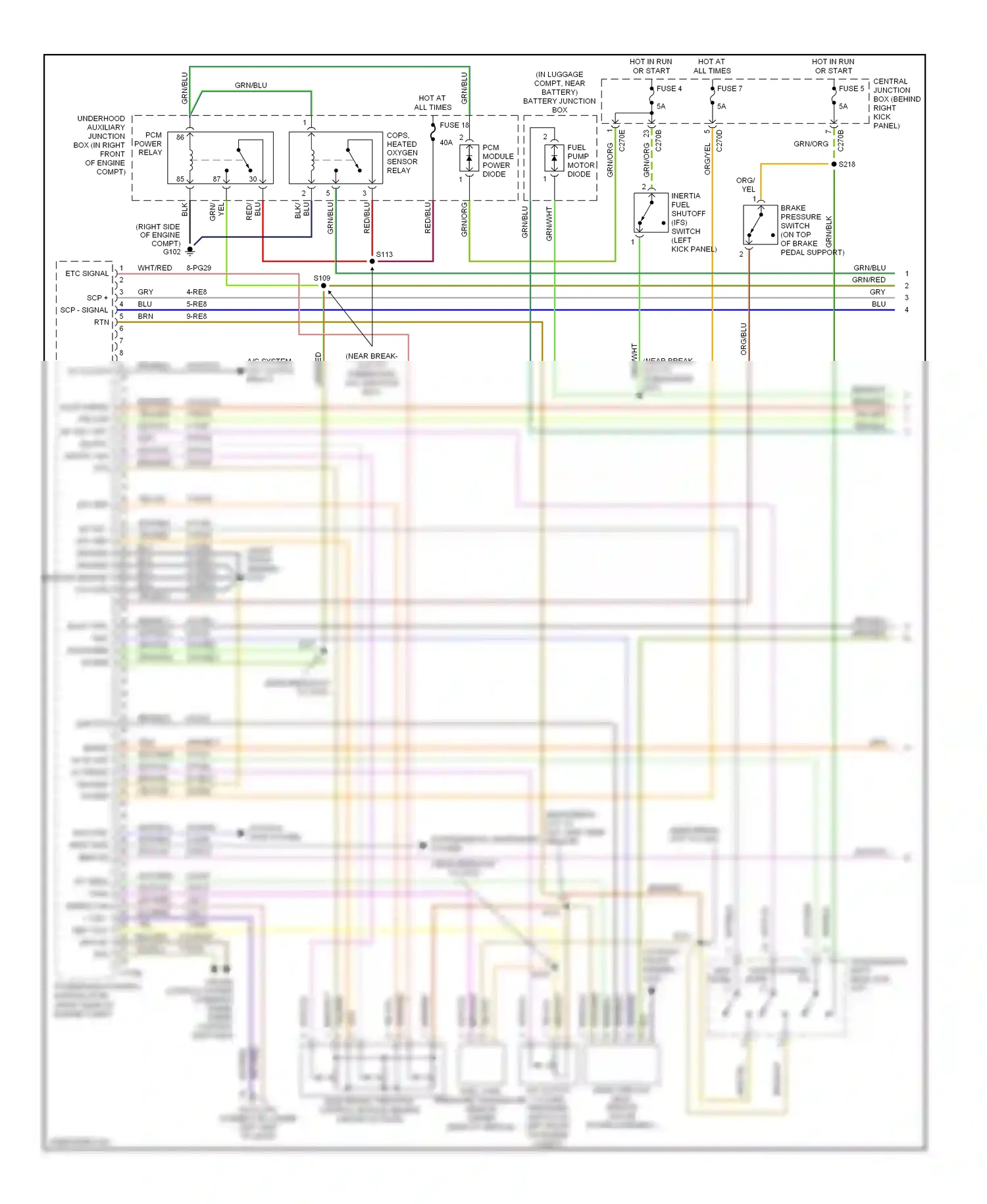 Ford Thunderbird XI (2000-2005) near break- wiring diagram  (1 of 2)