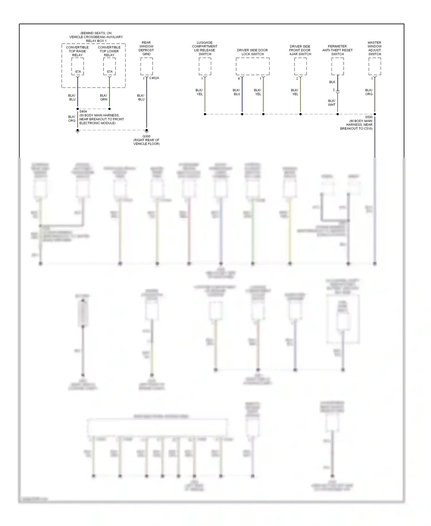 Ford Thunderbird XI (2000-2005) remote keyless entry module wiring diagram  (1 of 2)