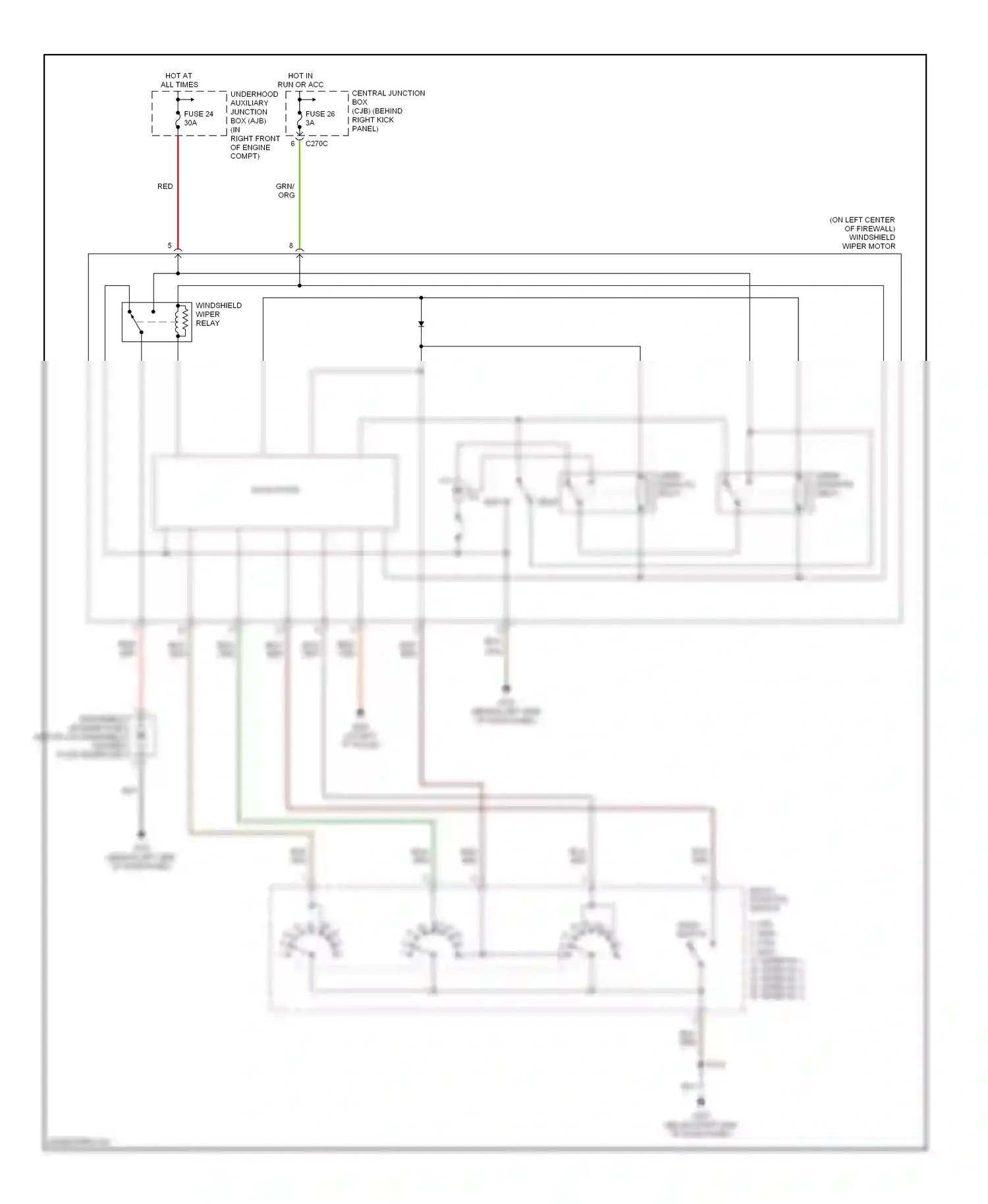 Ford Thunderbird XI (2000-2005) run wiring diagram  (5 of 5)