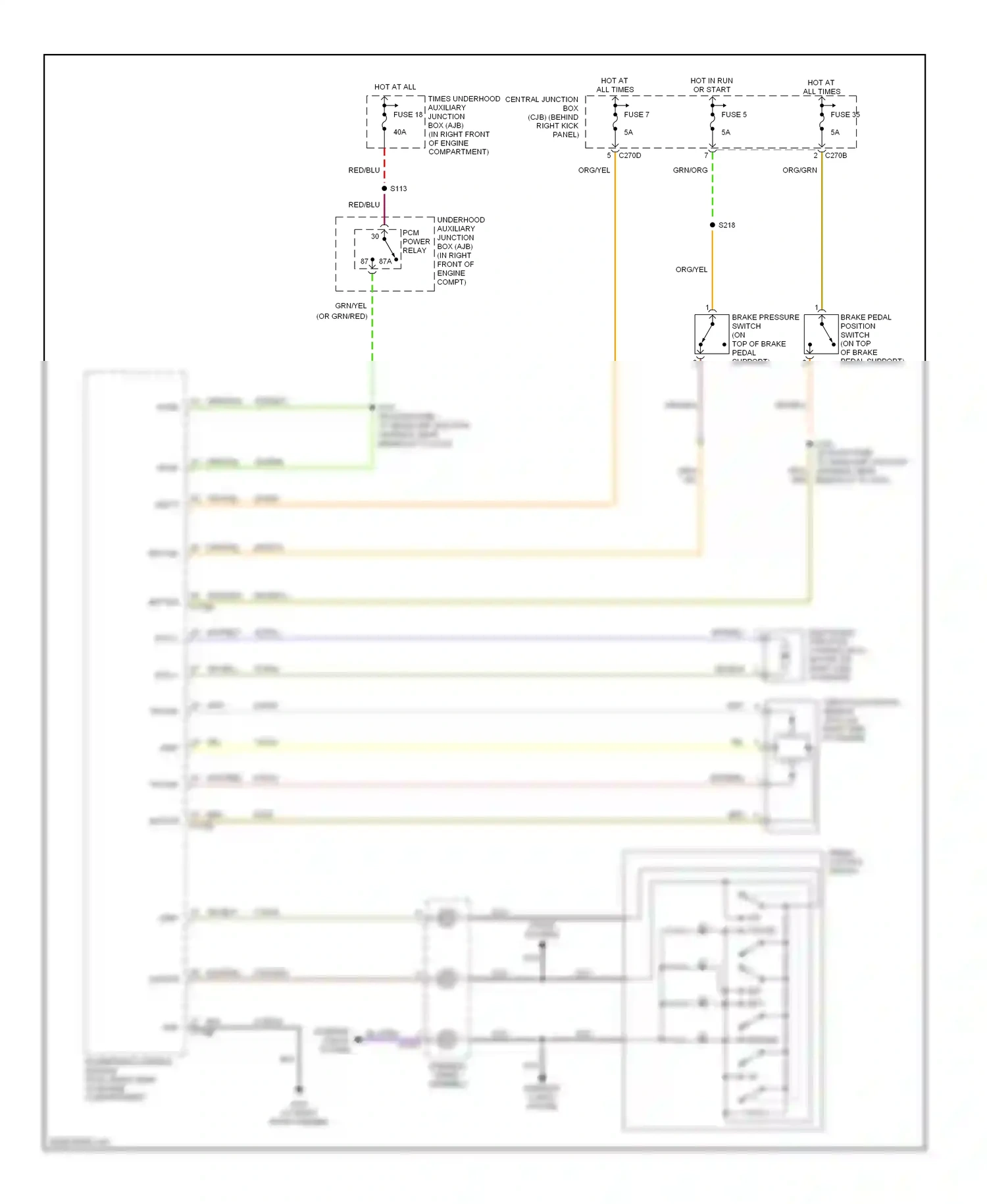 Ford Thunderbird XI (2000-2005) vbatt wiring diagram  (2 of 4)