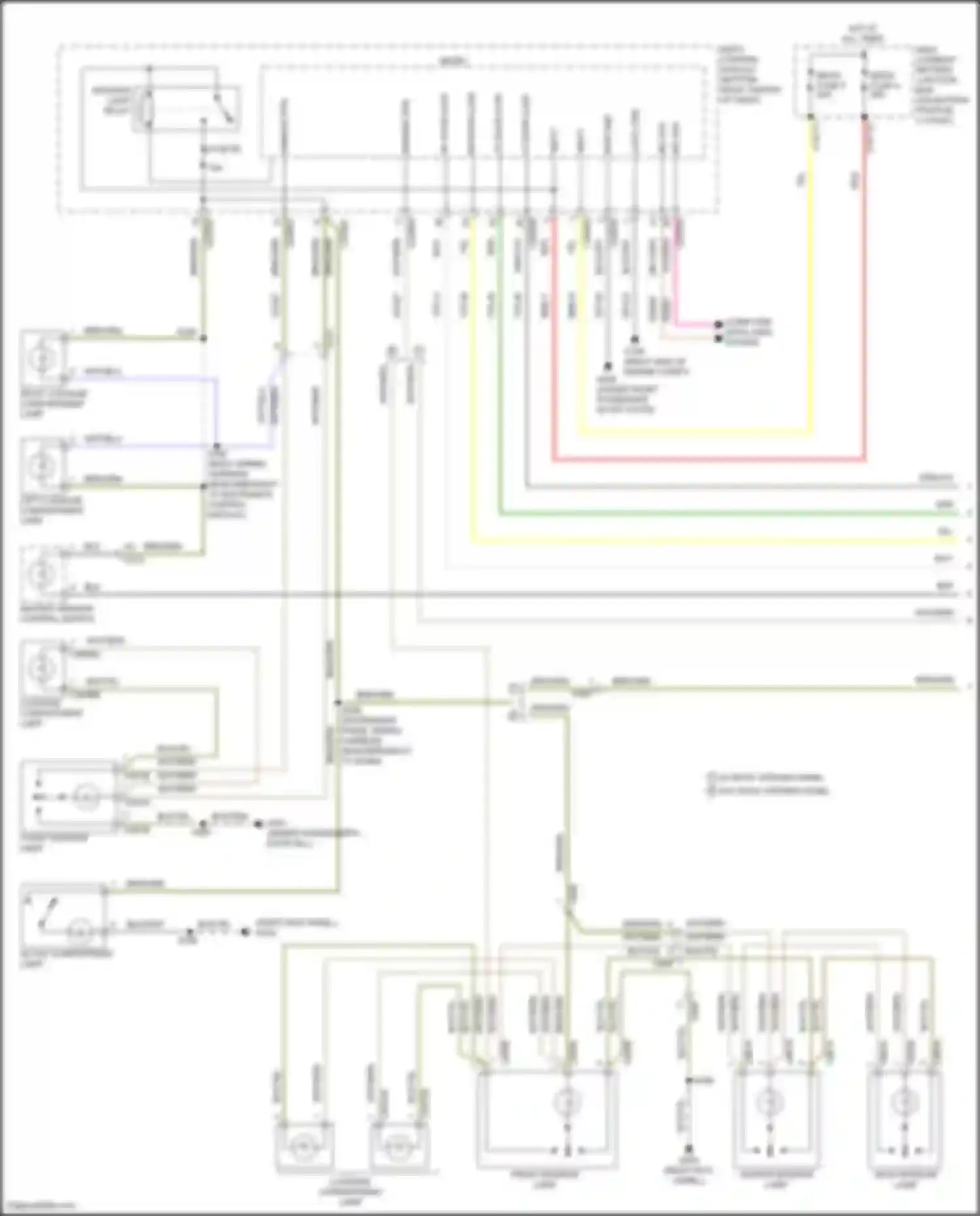 Tourneo Connect Ford II (2013-2018): Courtesy lamps circuit (1 of 2)